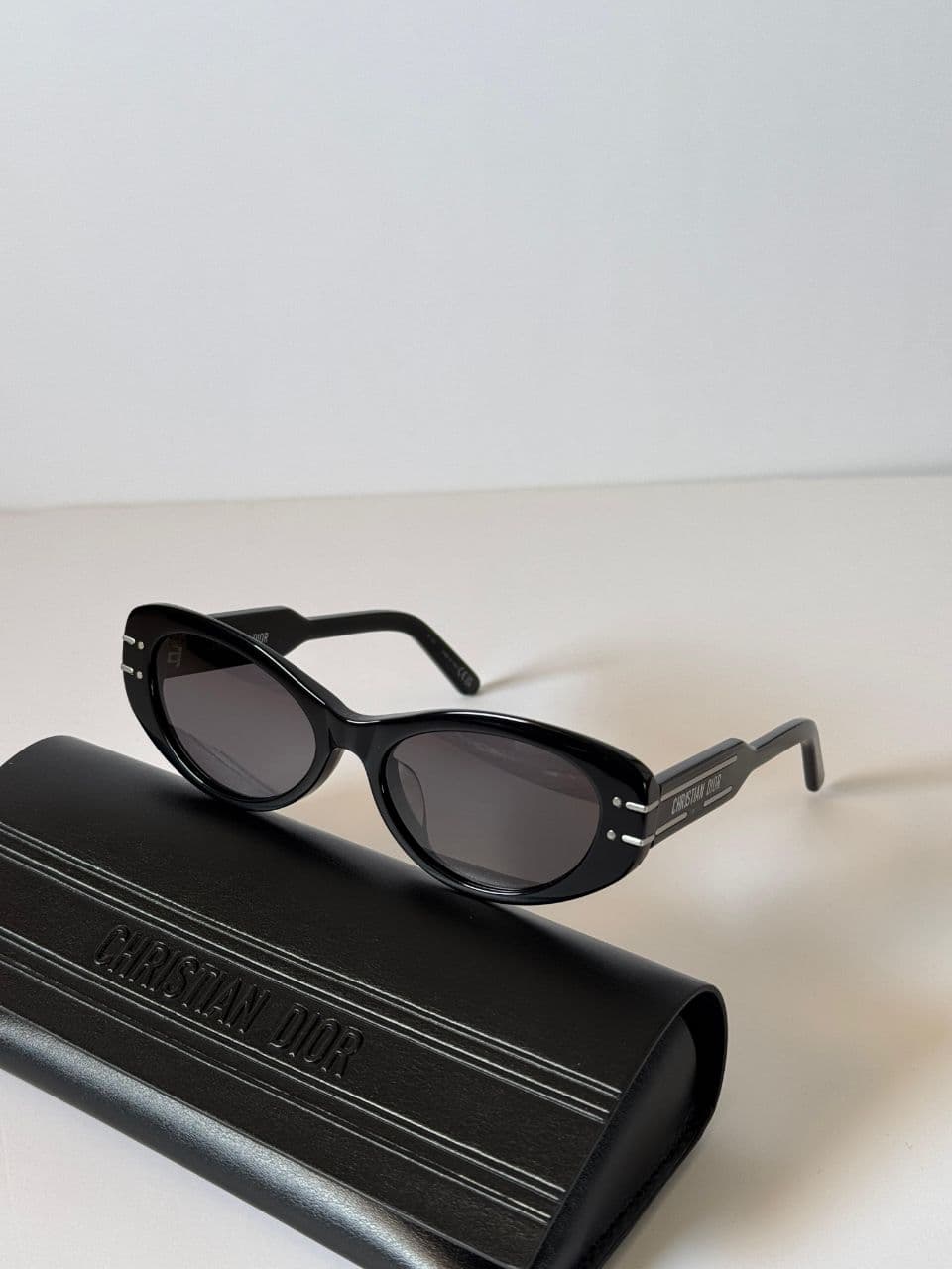 Christian Dior Bold Acetate Frame Sunglasses with Signature Logo