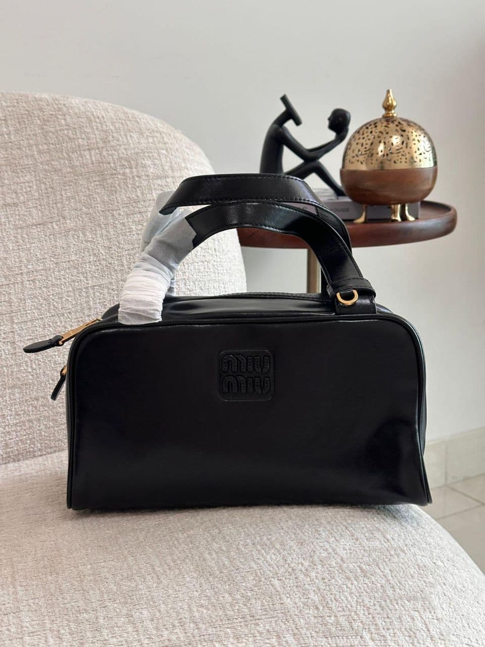 Miu Miu Arcadie Bag – Structured Top Handle Leather Design