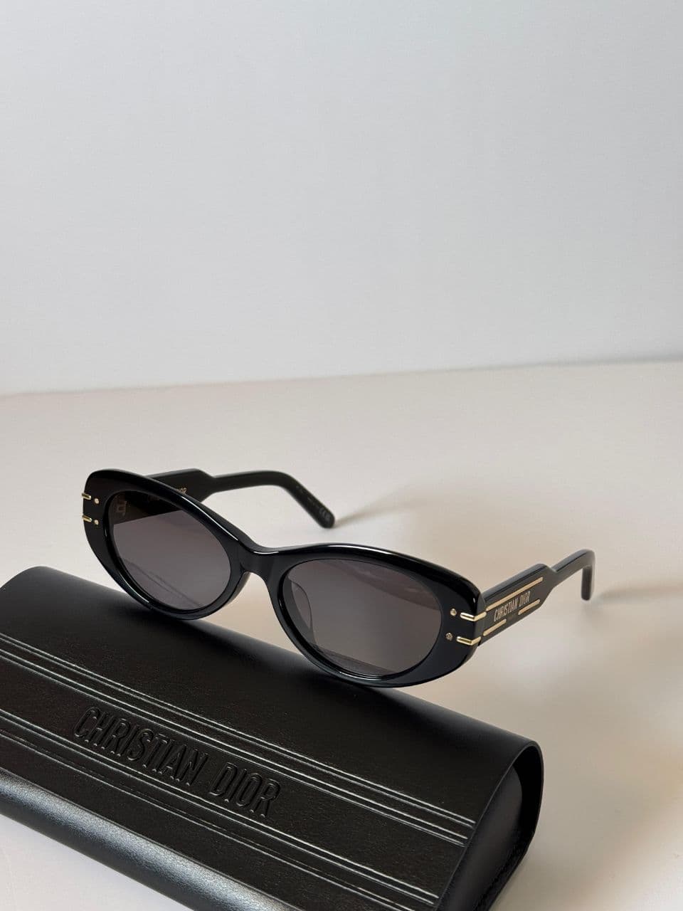 Christian Dior Bold Acetate Frame Sunglasses with Signature Logo