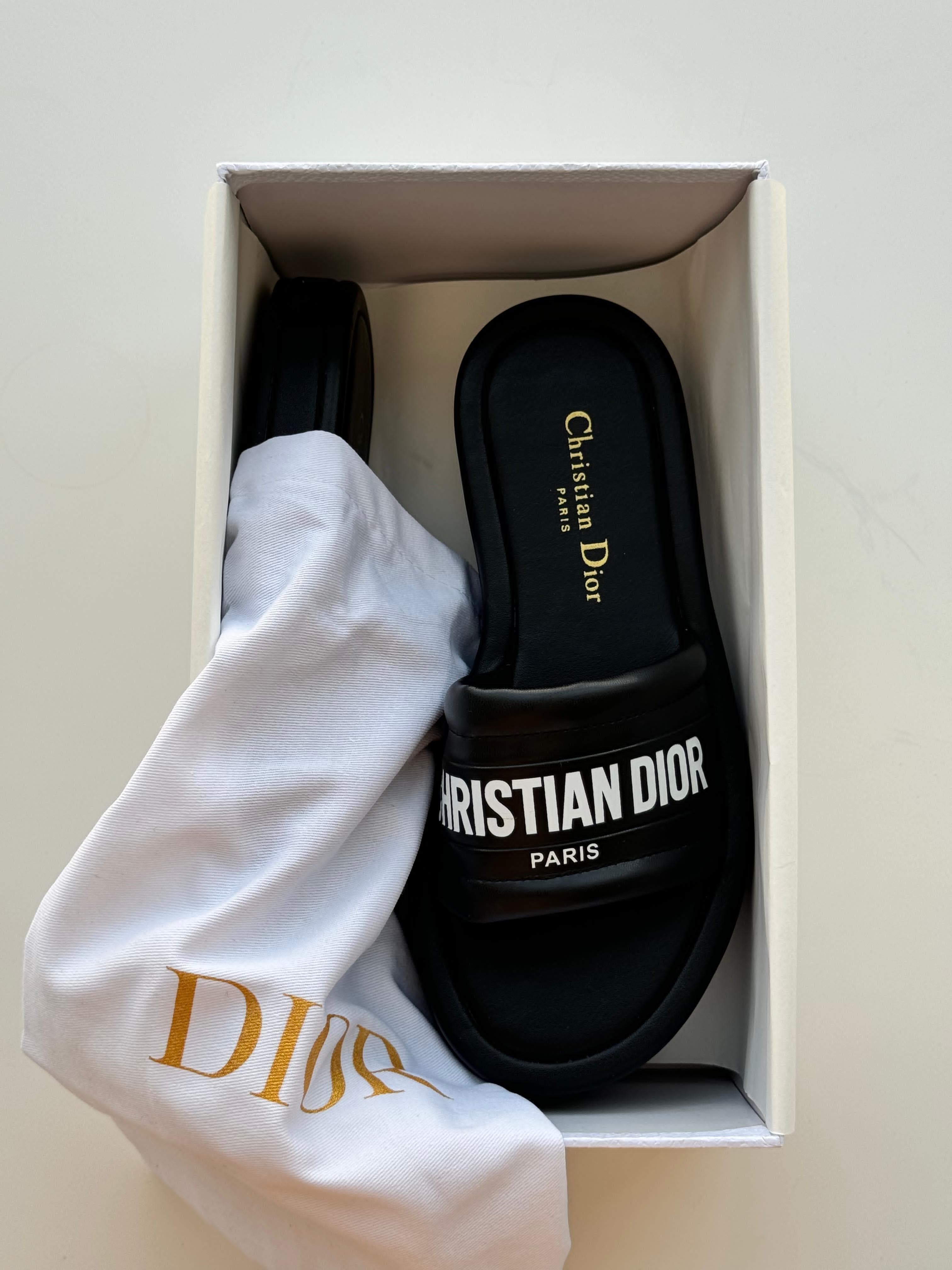 Christian Dior Dway Rubber Slides – Pink & Black Edition for Modern Summer Comfort