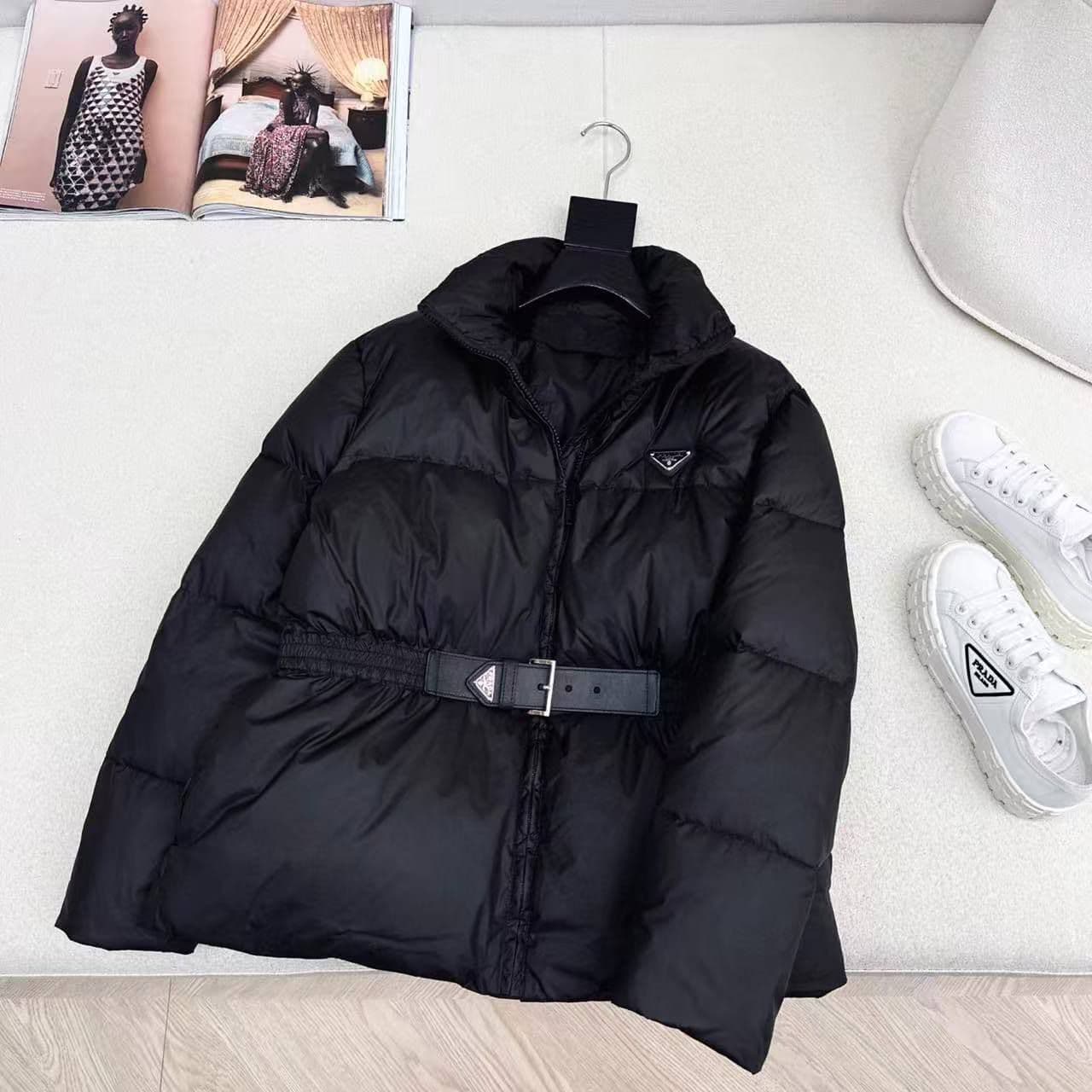 Prada Belted Puffer Jacket – Premium Winter Collection