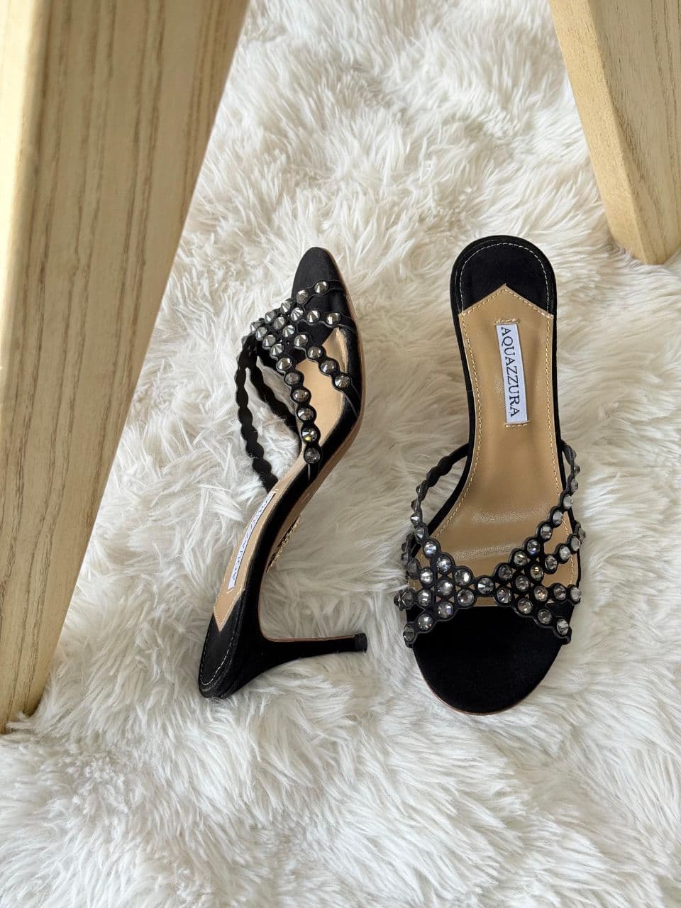 Aquazzura Crystal Embellished Mule Heels – Full Color Collection