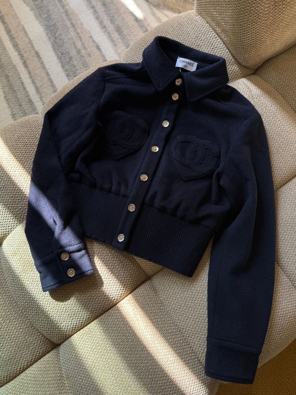 Chanel Embroidered CC Heart Logo Jacket