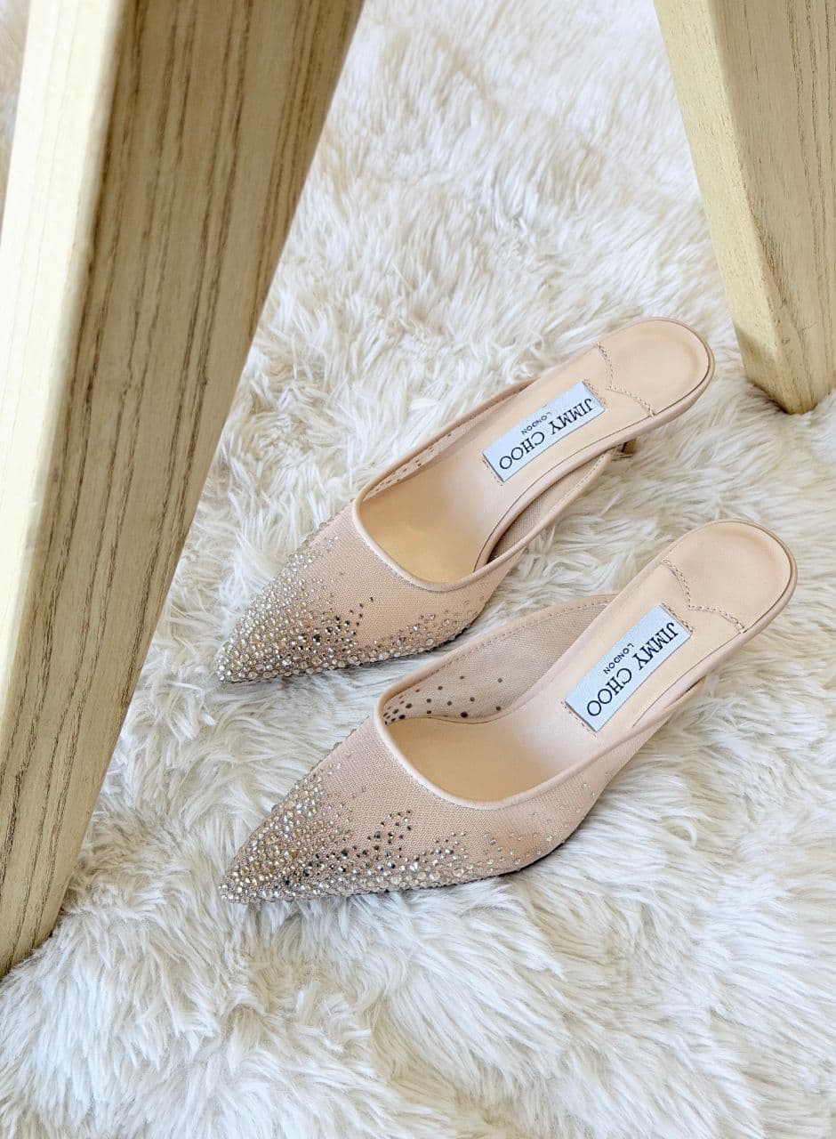 Jimmy Choo Vivi 65 Crystal Mesh Mules