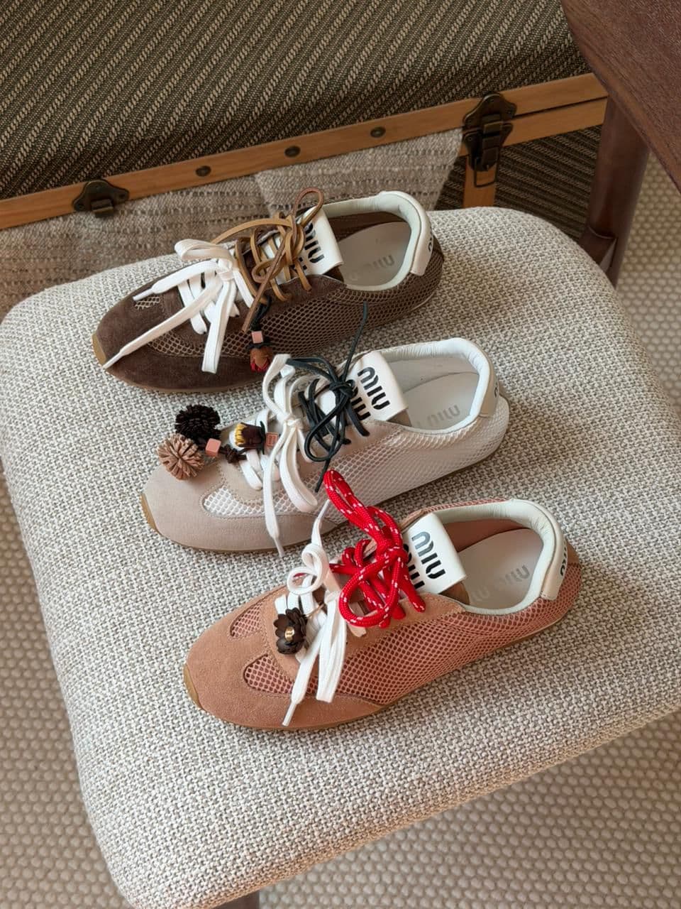 Miu Miu New Season Mesh & Suede Sneakers – Premium Women’s Designer Shoes