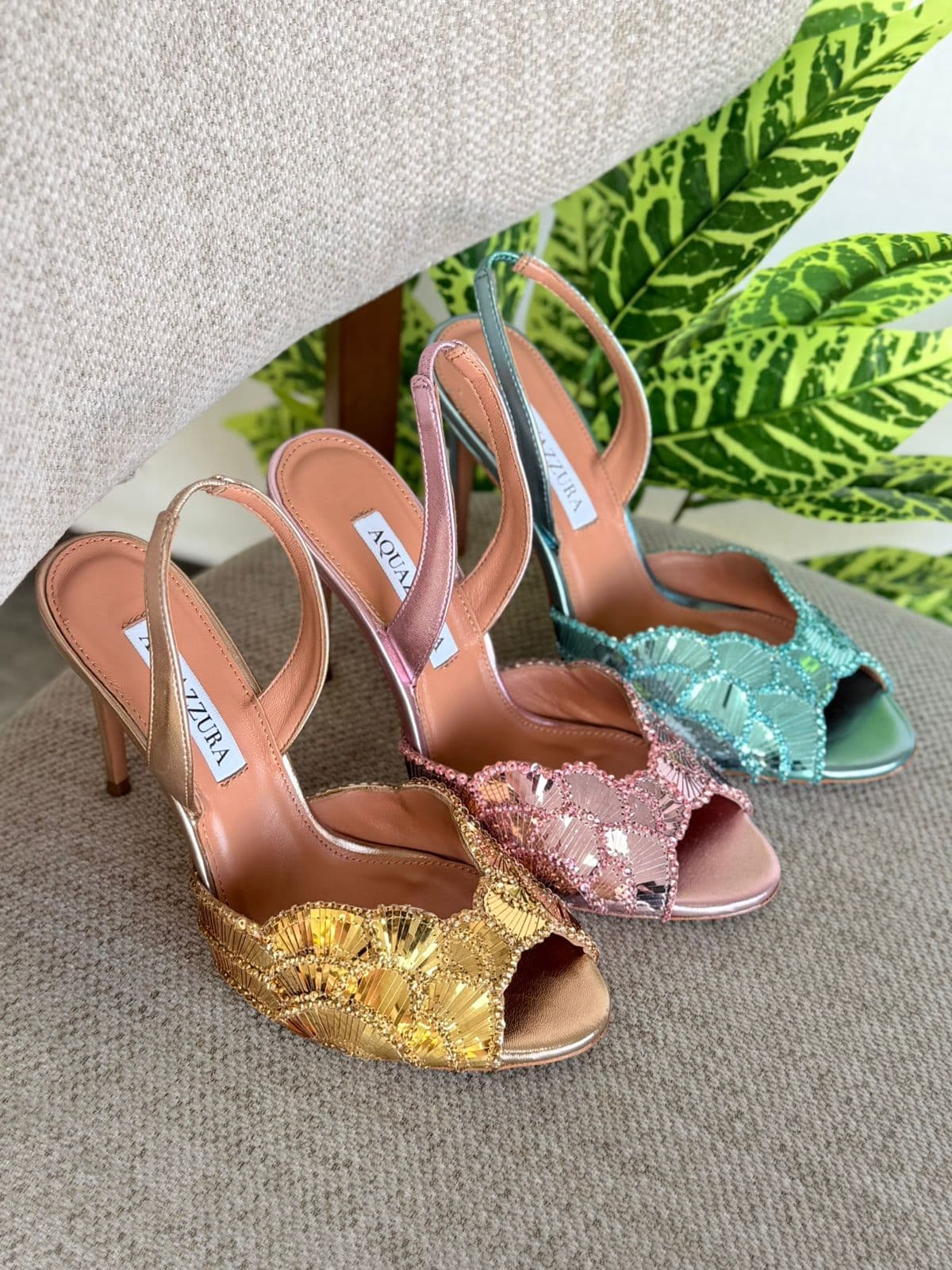 Aquazzura Ce Soir Crystal Heel Sandals – Luxury Evening Collection