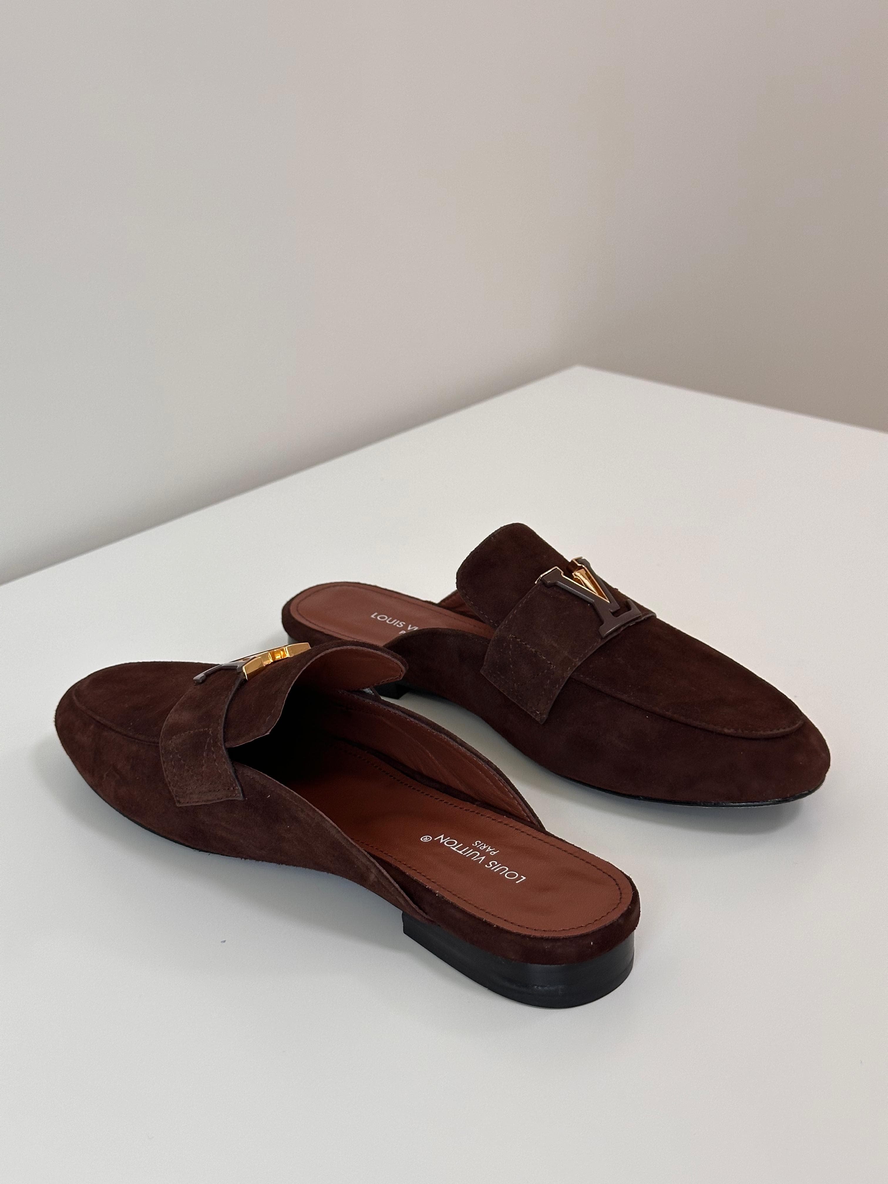 LV Mare Open Back Loafer Suede Leather