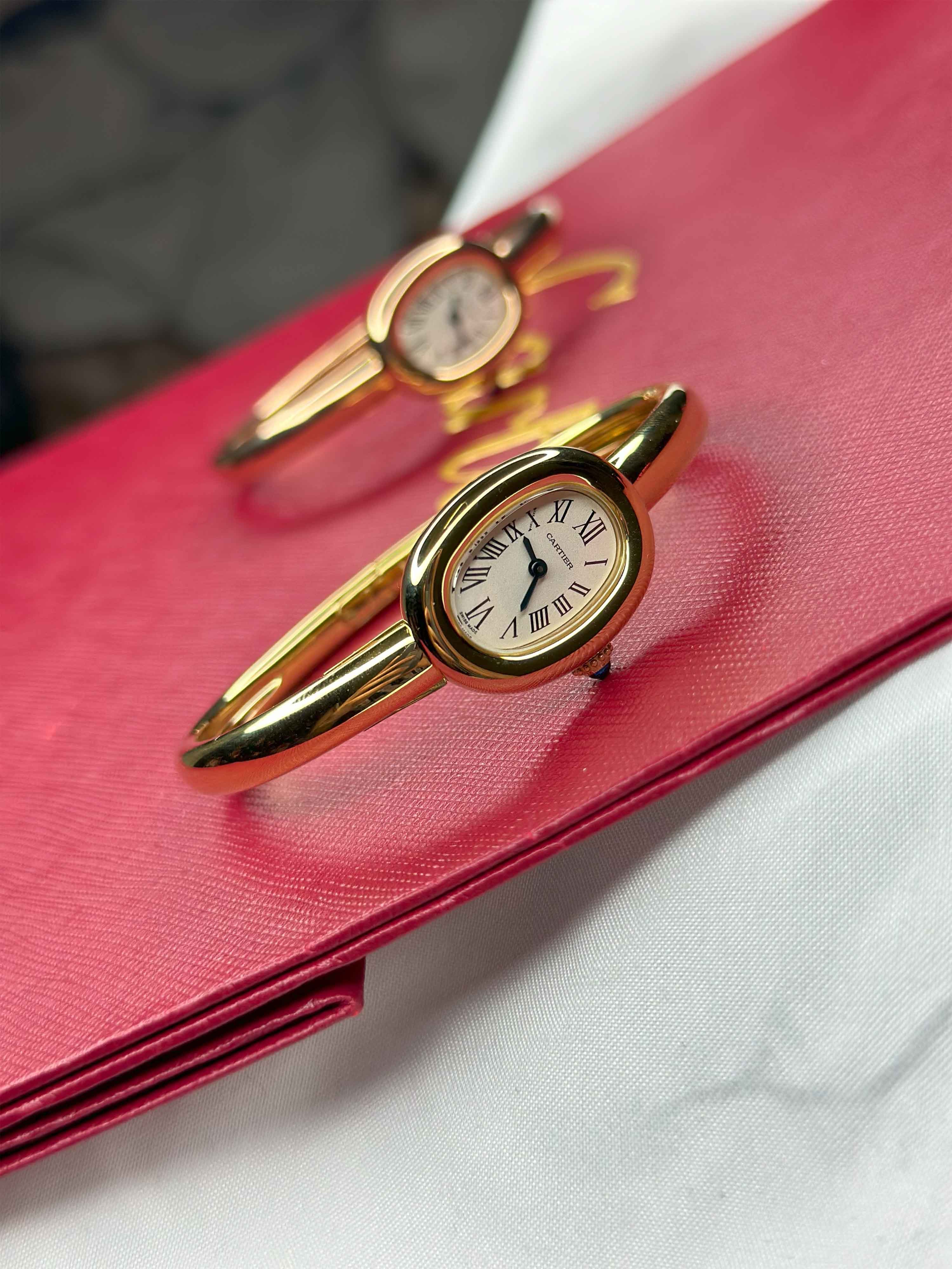 Cartier Baignoire Gold Bracelet Ladies Watch Collection