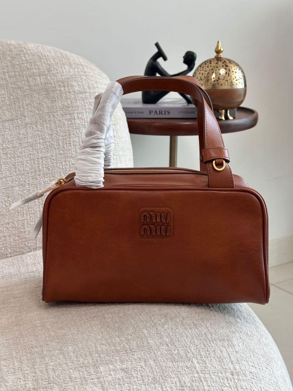 Miu Miu Arcadie Bag – Structured Top Handle Leather Design