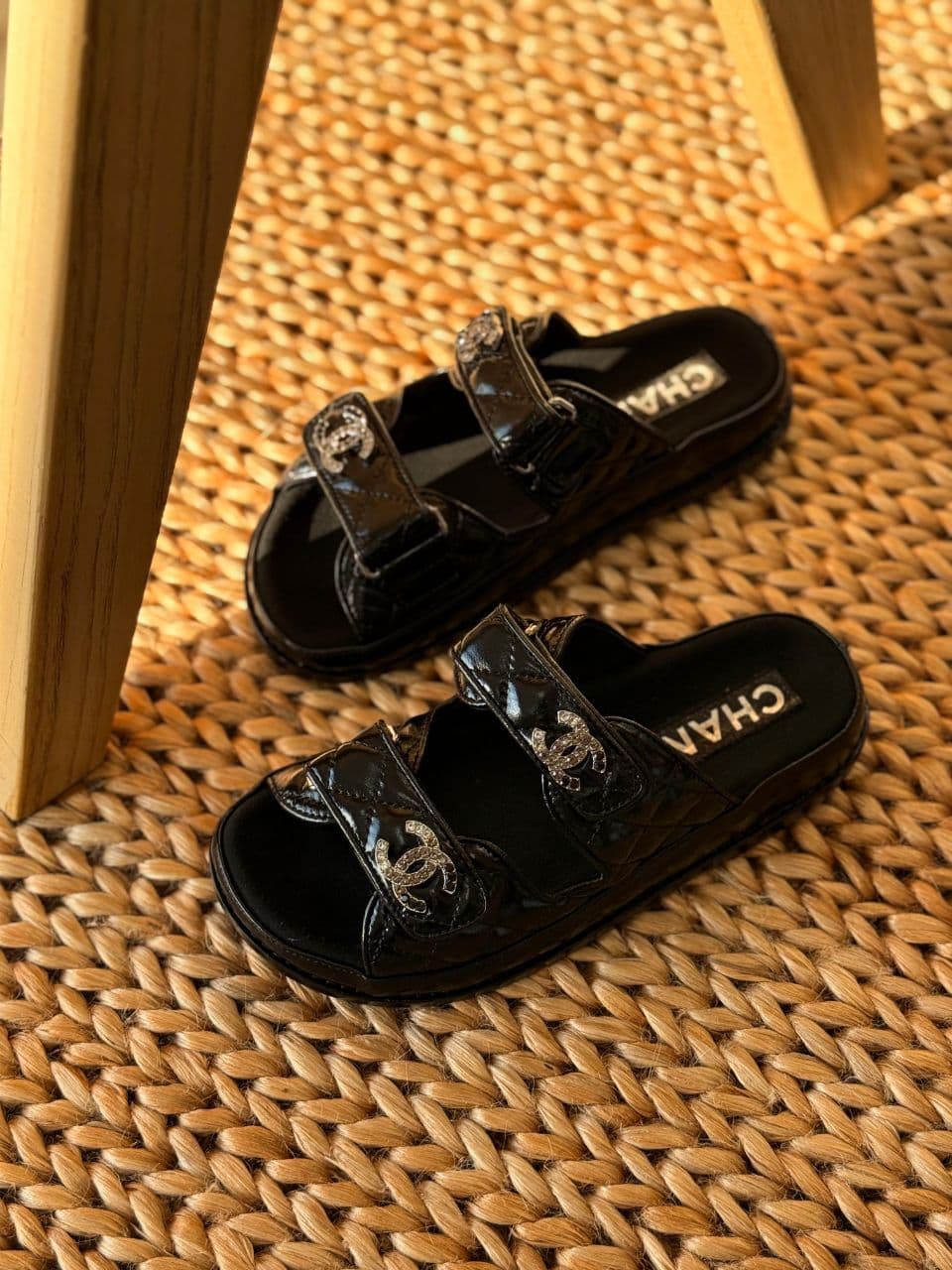 Chanel Crystal Double Strap Slides – Luxury Women’s Footwear