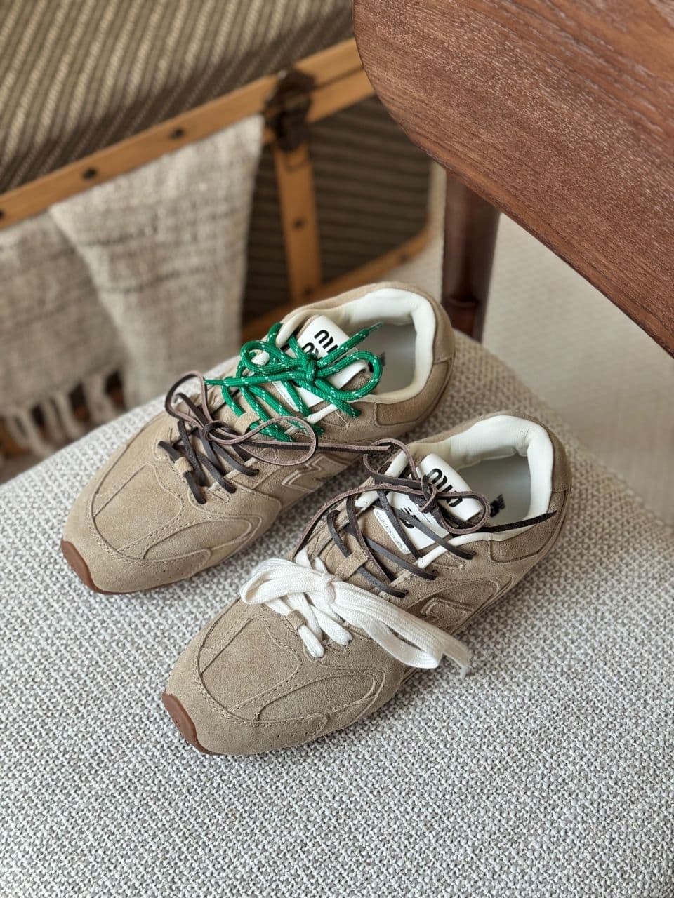 Miu Miu x New Balance 530 SL Suede & Mesh Sneakers