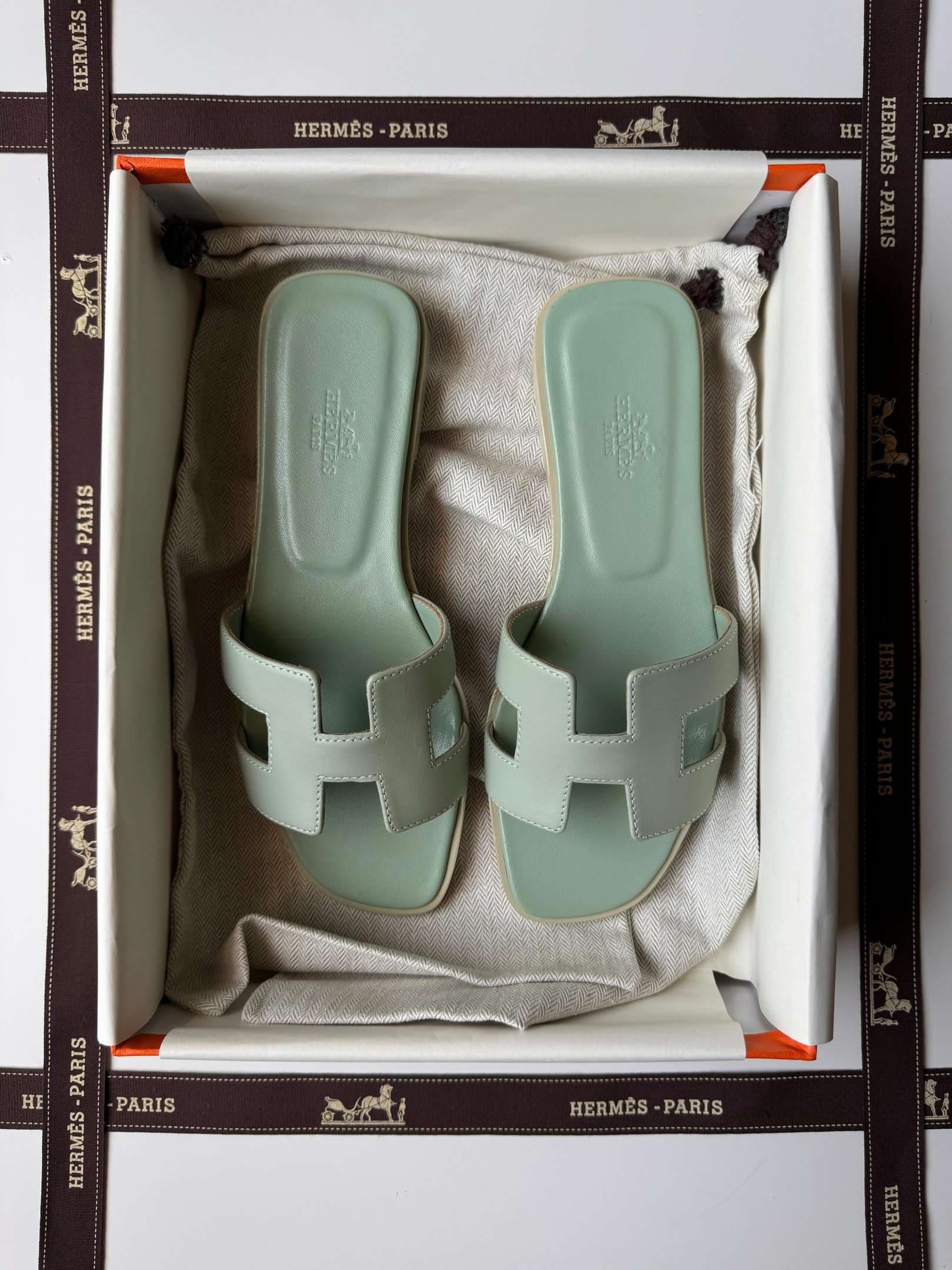 Hermes Oran Sandal Box Calfskin