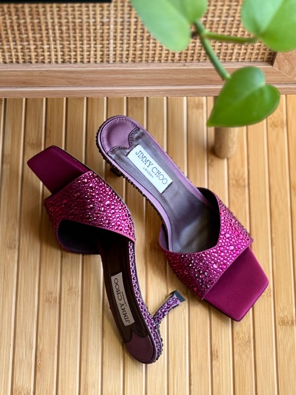 Jimmy Choo Crystal Embellished Slide Sandals