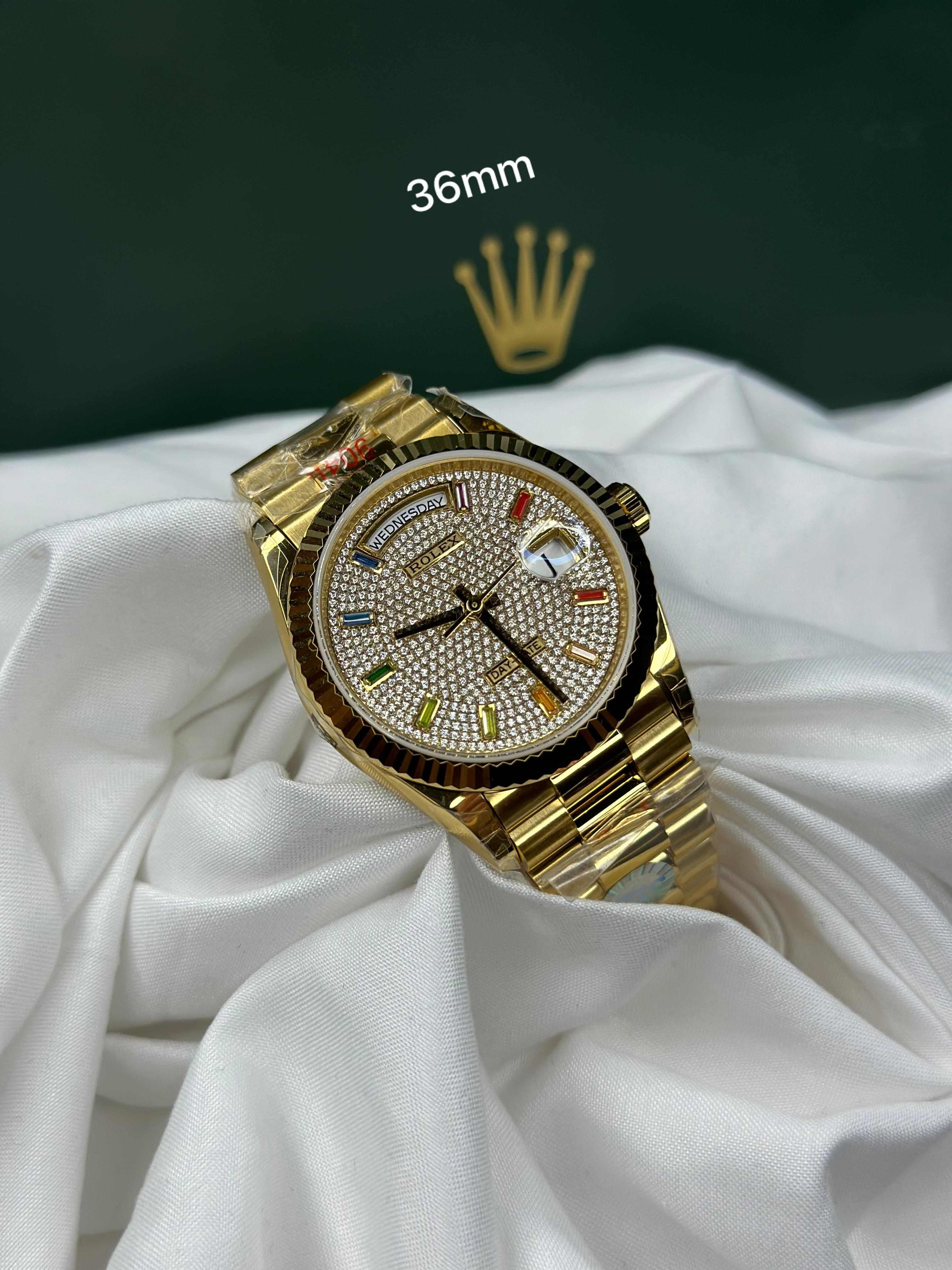 Rolex Lady Day-Date 36mm – Gold-Tone Steel Edition (President Bracelet)