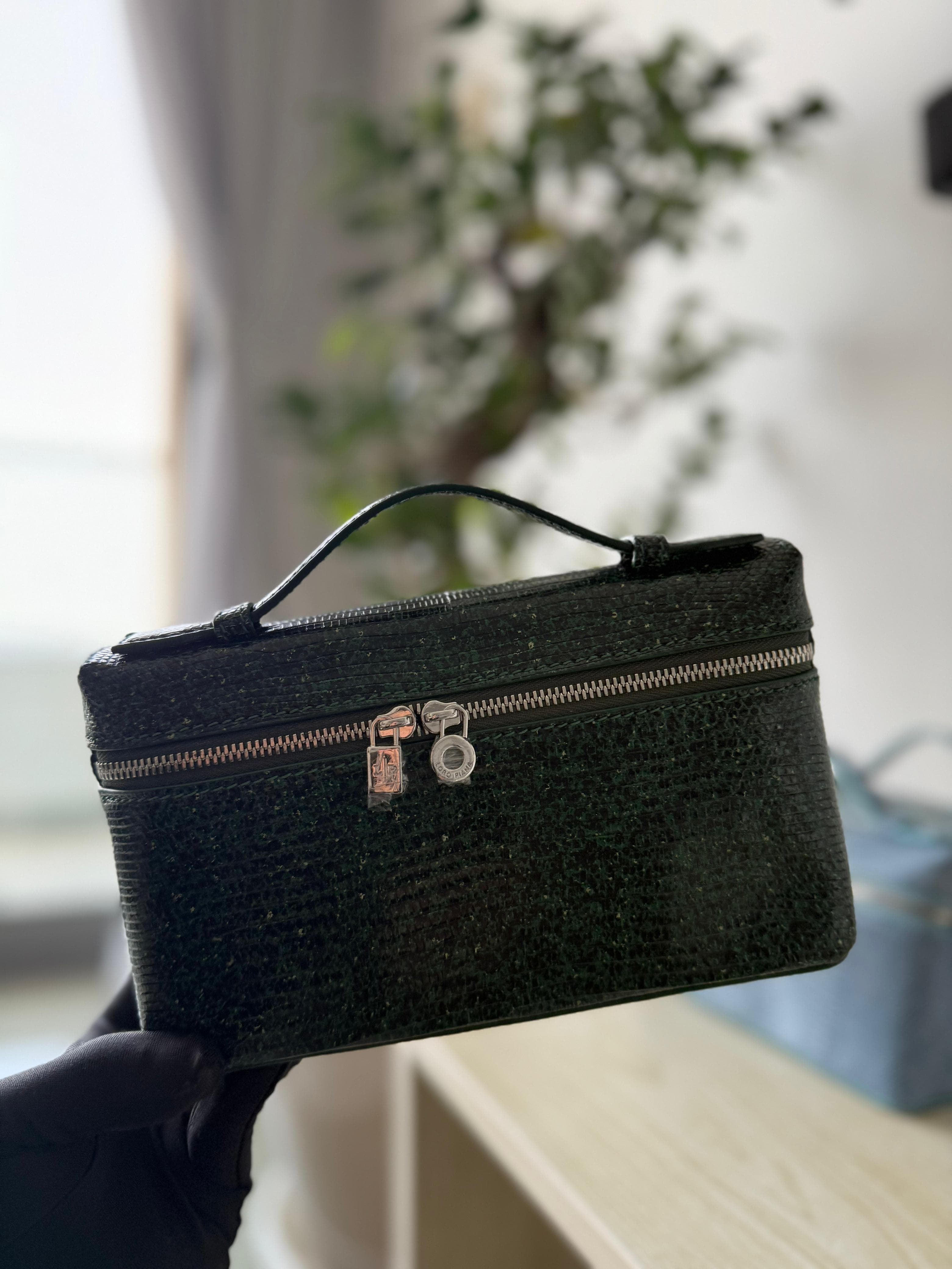 loro piana real lizard terrazzo-print leather