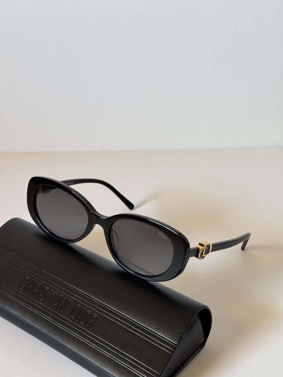 Dior CD Logo Oval Sunglasses with Sculpted Frame