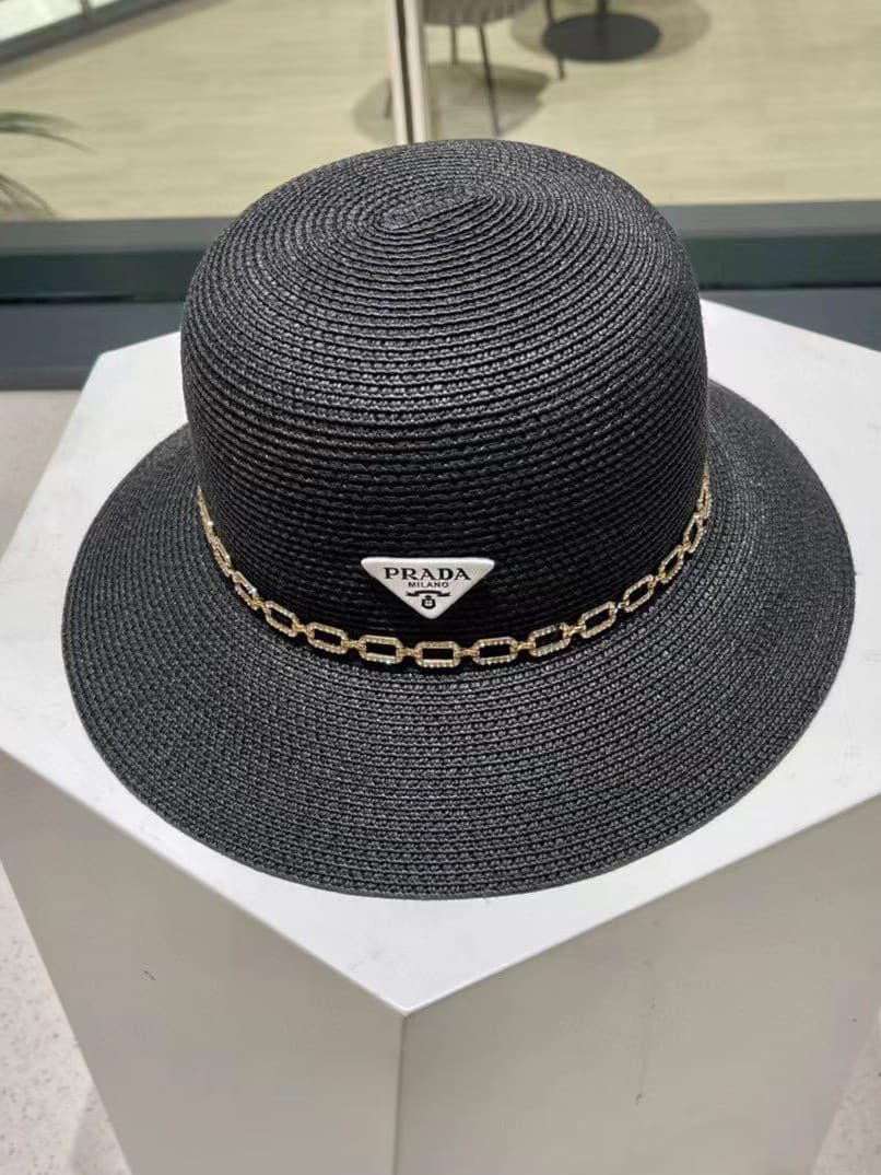 Prada Women's Raffia Wide-Brim Hat