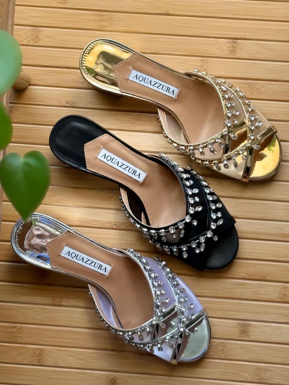 Aquazzura Temptation Crystal Heel Sandals