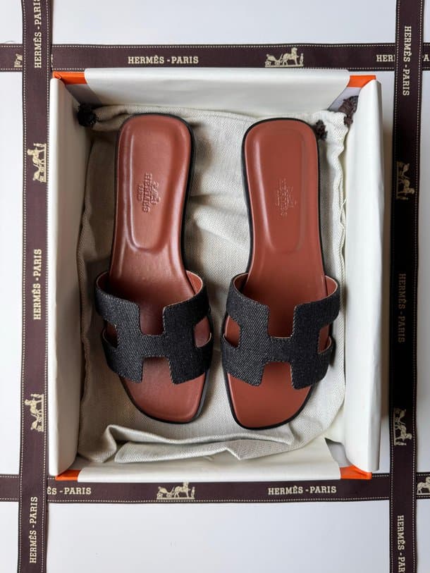 Hermes Oran Sandal Denim