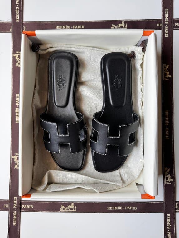 Hermes Oran Sandal Contrast Stitching