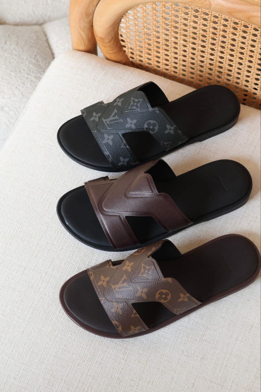 Louis Vuitton H Leather Slide Sandals