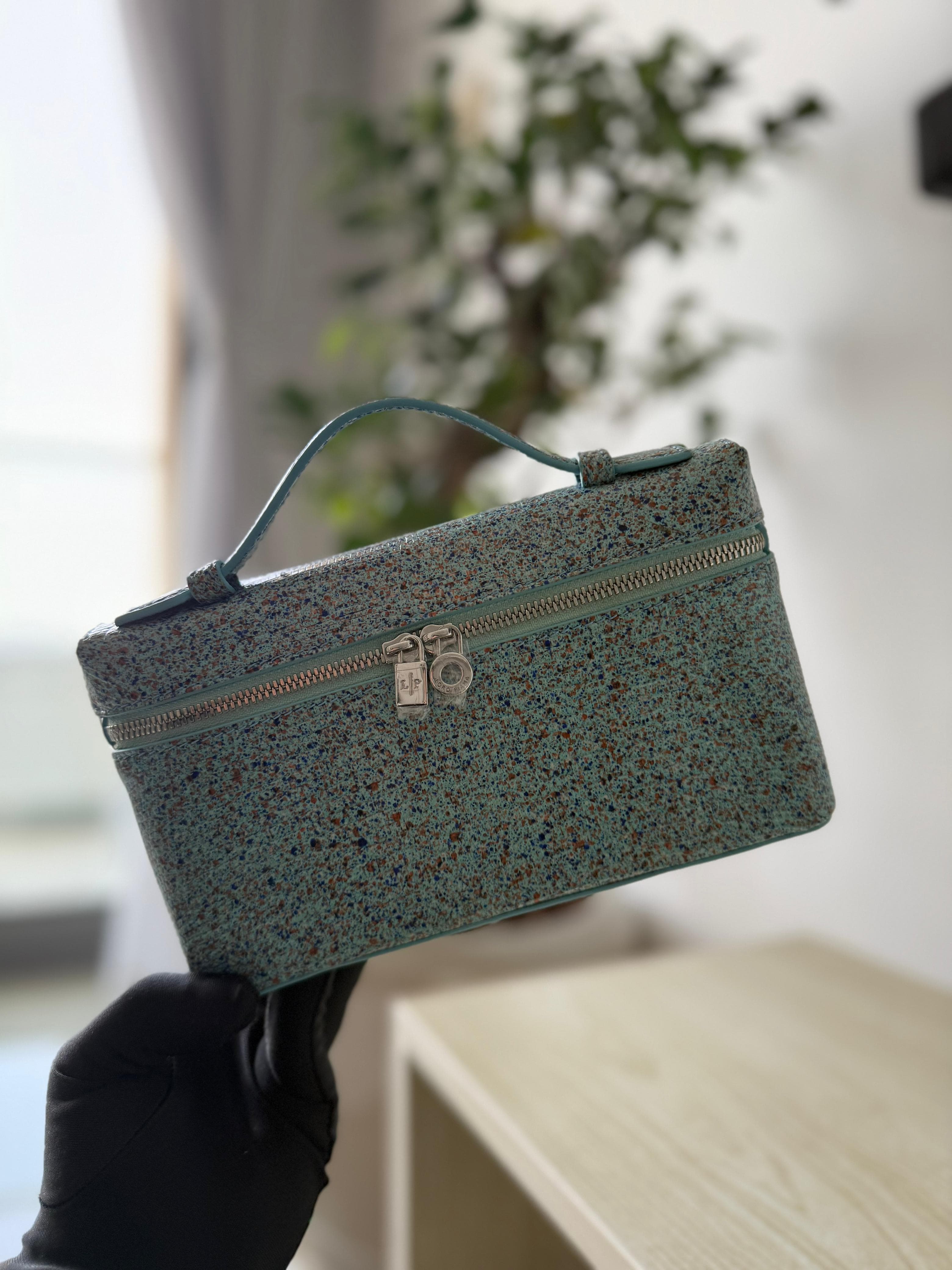 loro piana real lizard terrazzo-print leather