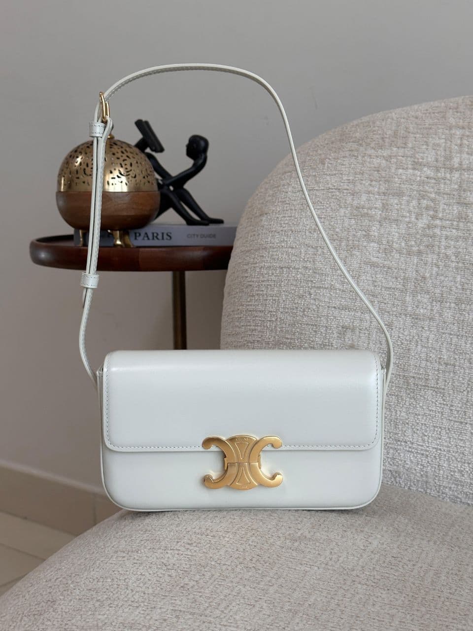 Celine Triomphe Mini Shoulder Bag with Leather Strap