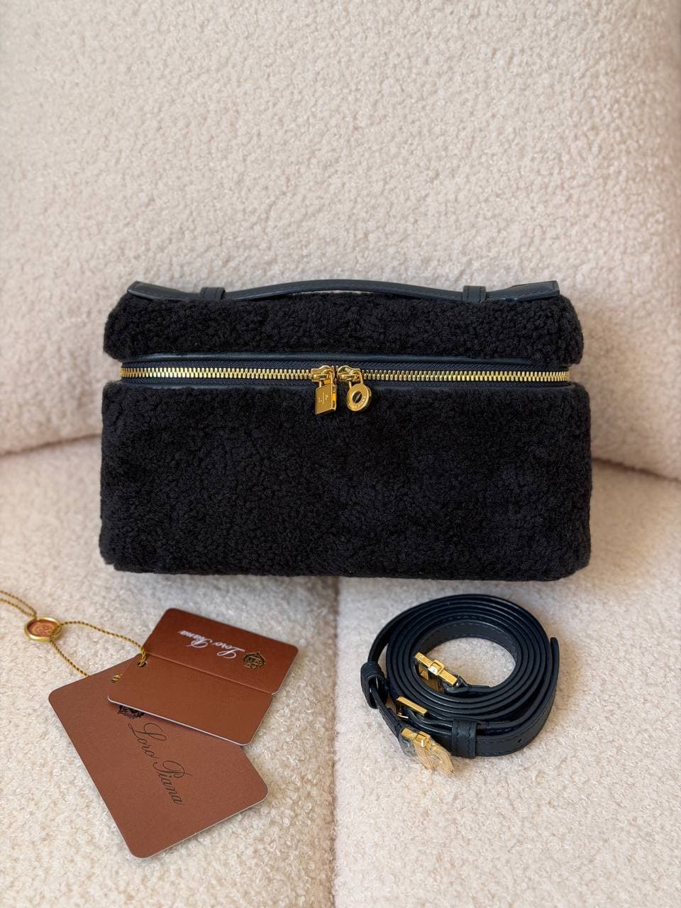 Loro Piana Extra Pocket L19 Shearling Pouch Bag