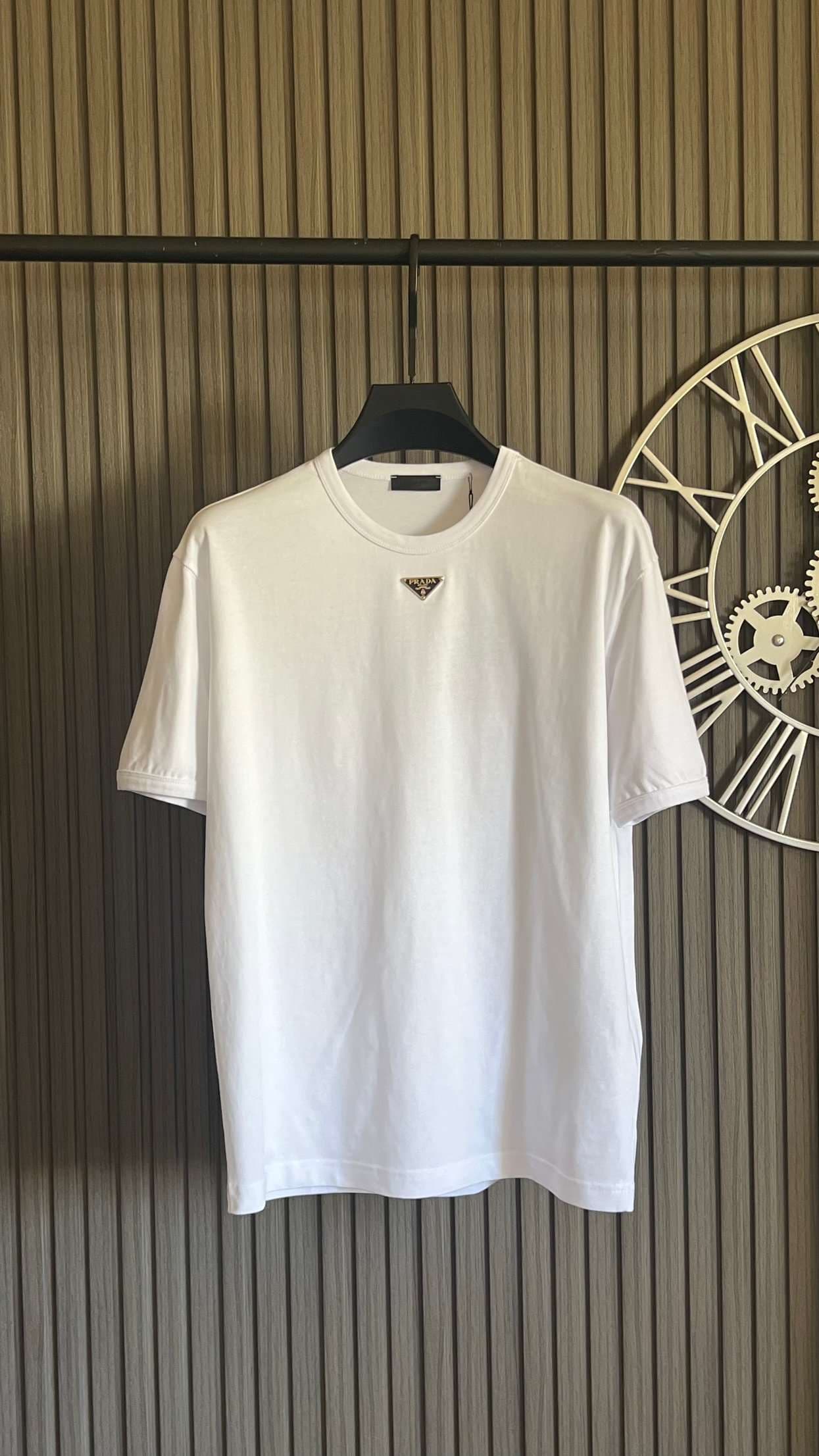 Prada Men's Center Logo T-Shirt