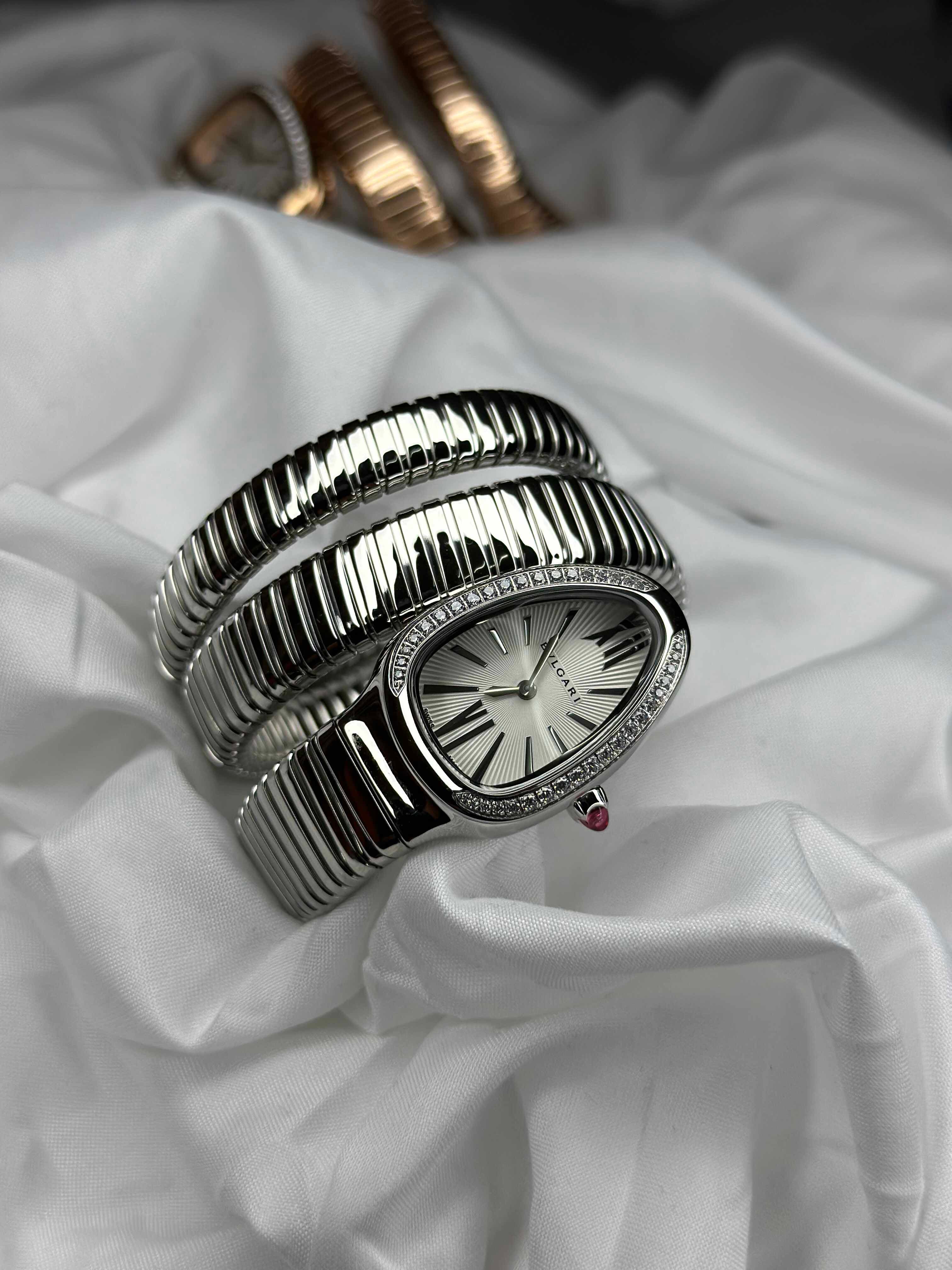 Bvlgari Serpenti Tubogas Silver Steel Ladies Watch Collection