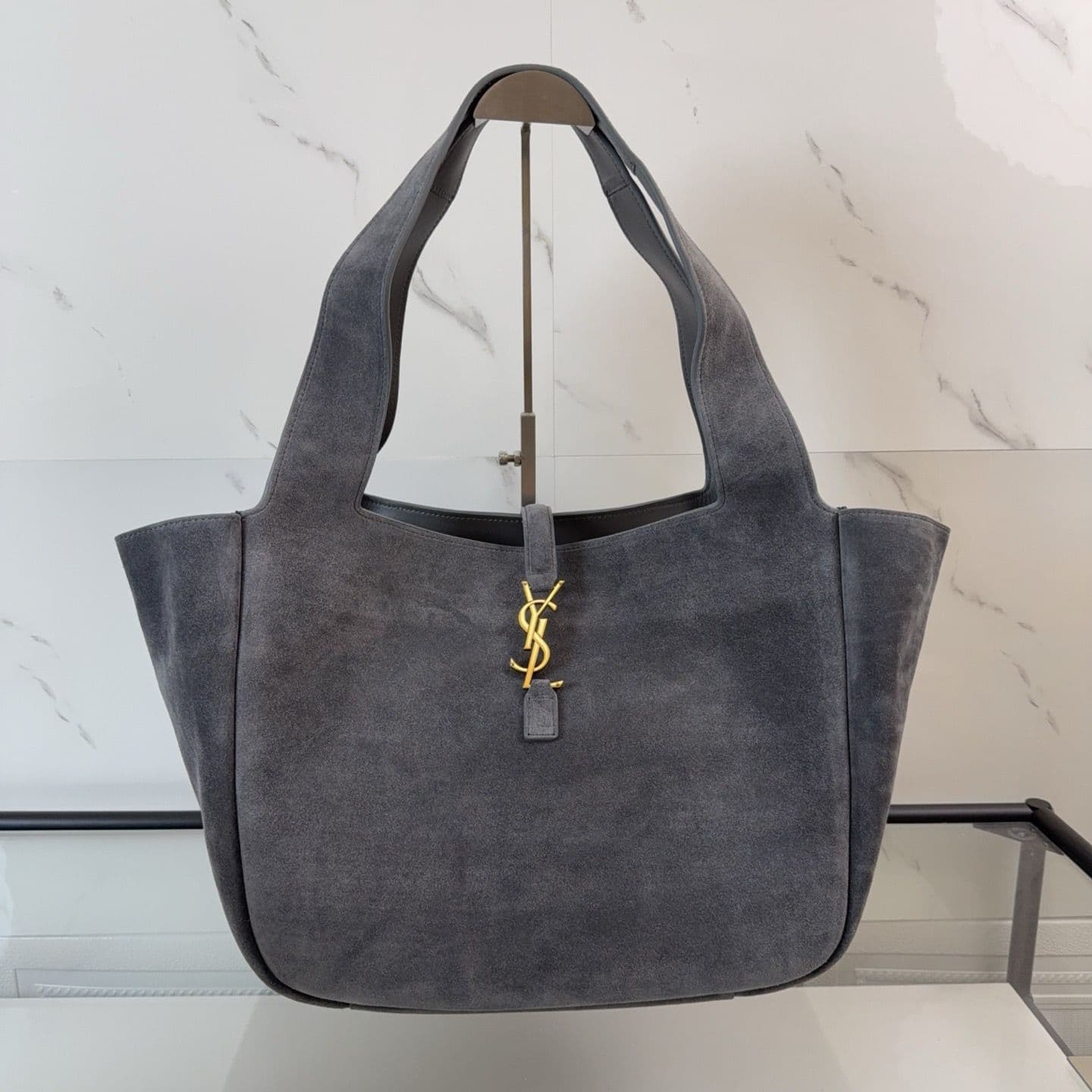 YSL Velvet Leather Tote Bag
