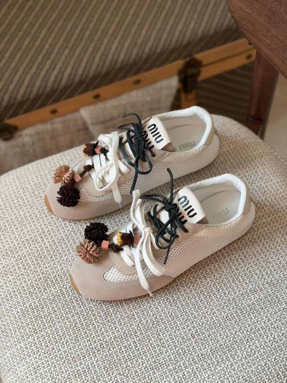 Miu Miu New Season Mesh & Suede Sneakers – Premium Women’s Designer Shoes