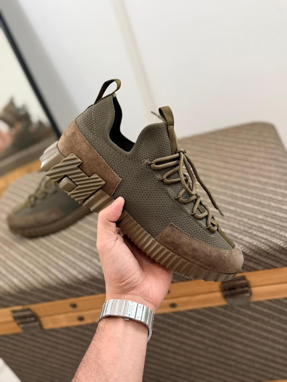 Hermès Lift Slip-On Sneaker – Military Green – Luxury Performance Style