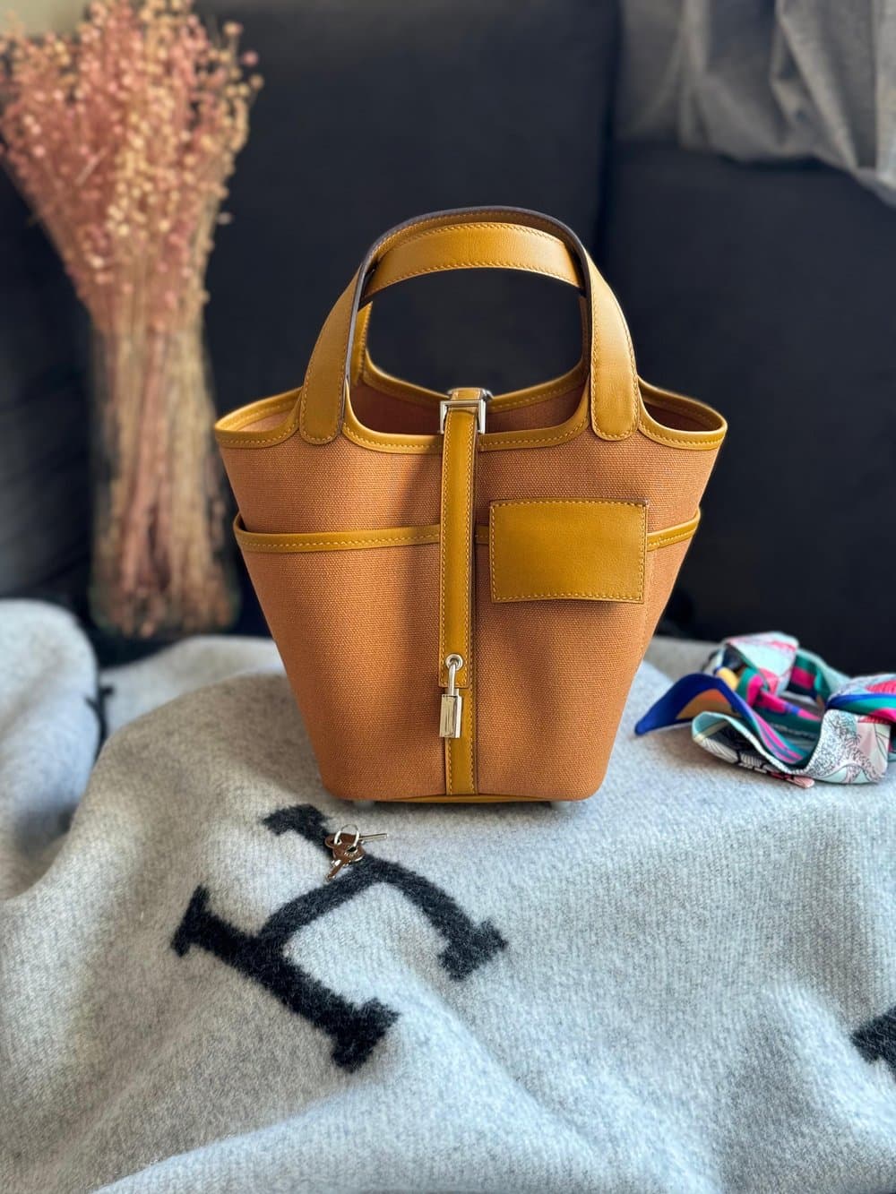 Hermès Picotin Cargo Canvas & Leather Bag