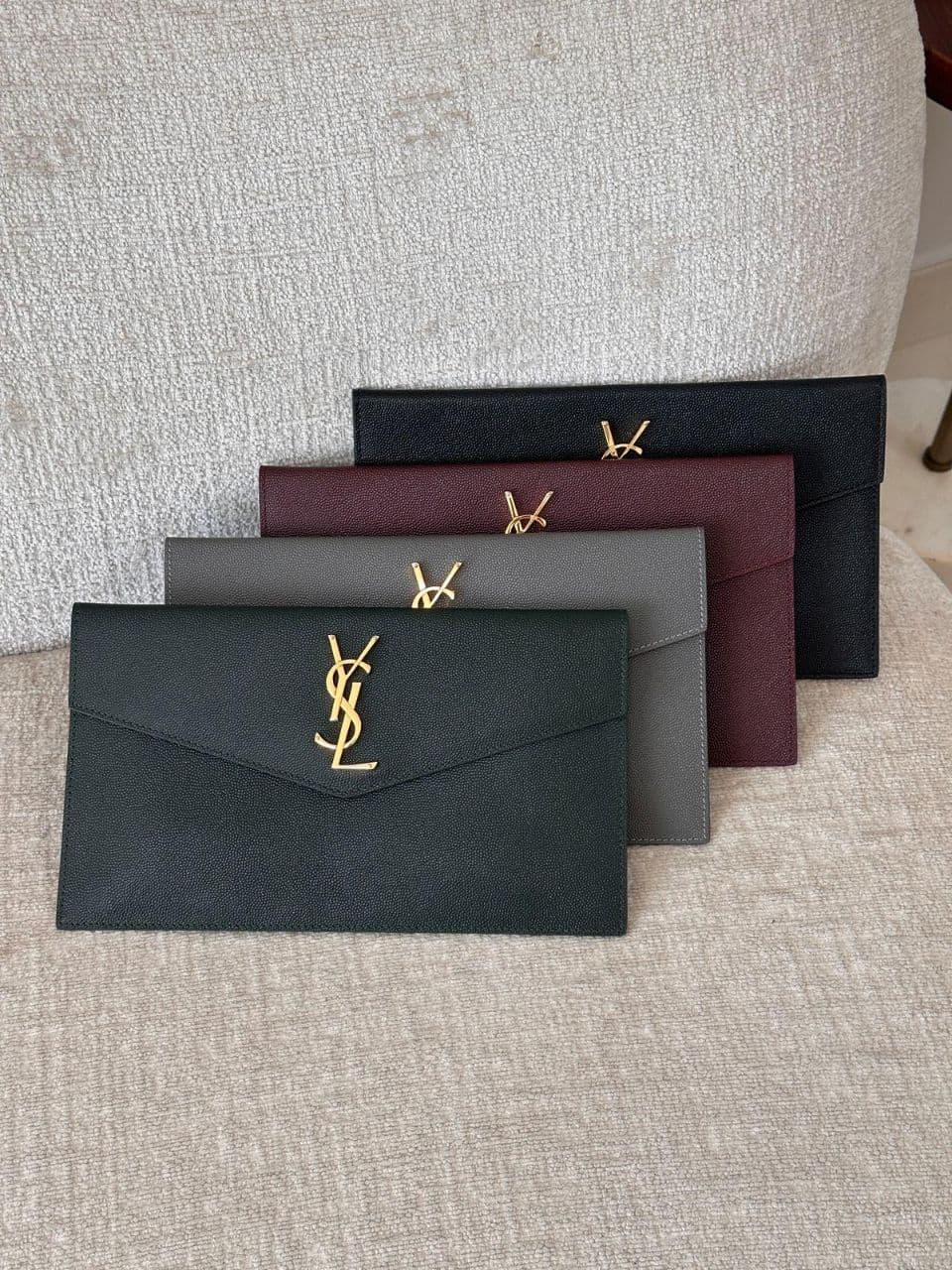 Saint Laurent Uptown Pouch in Grain de Poudre Leather