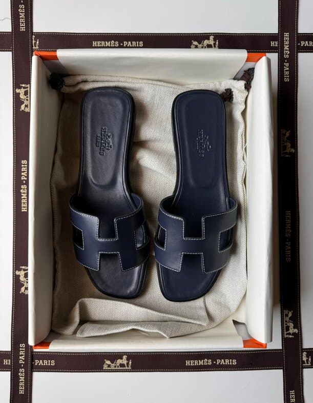 Hermes Oran Sandal Contrast Stitching