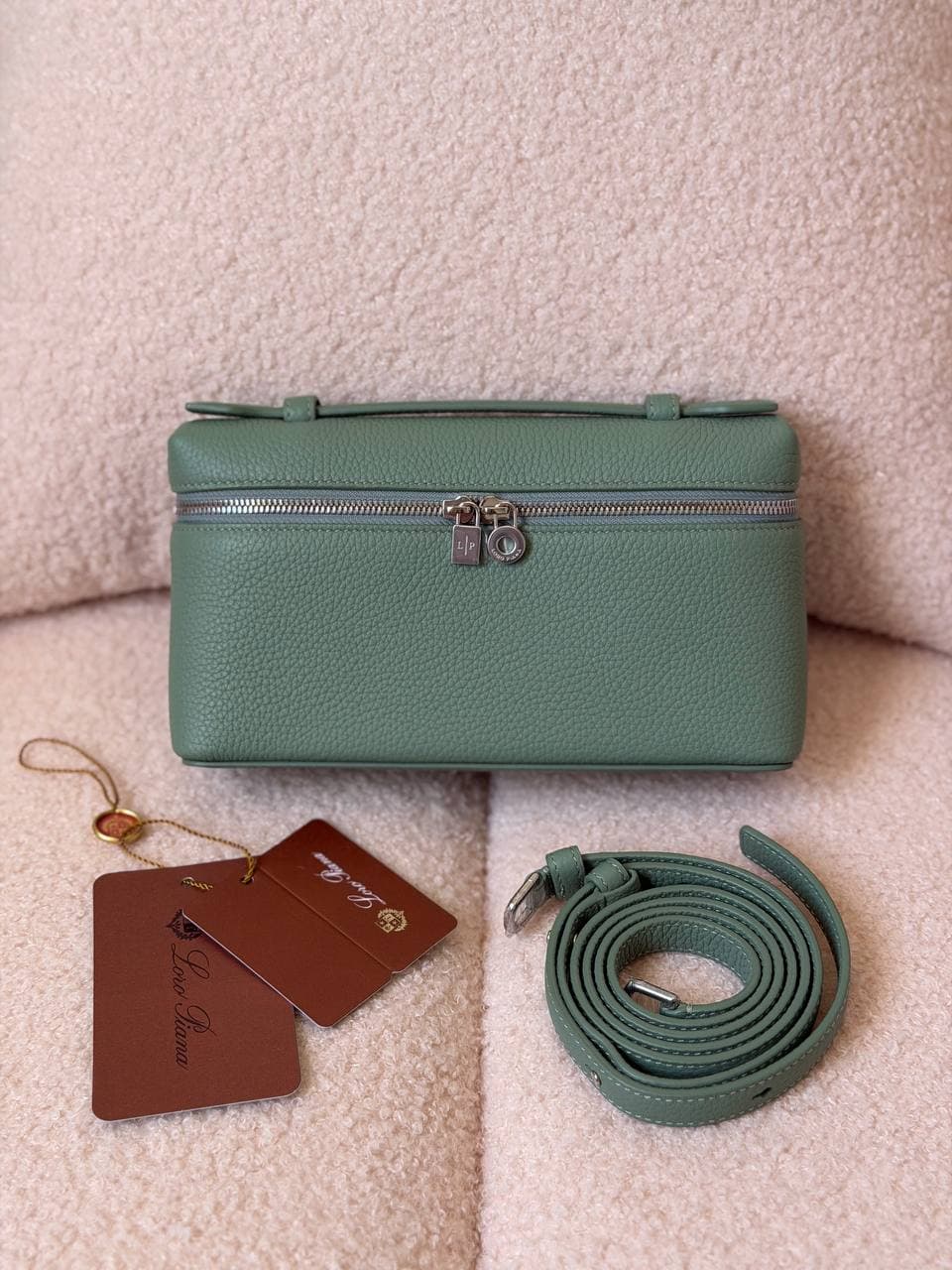 Loro Piana Extra Pocket L19 Pouch Bag in Grained Calfskin