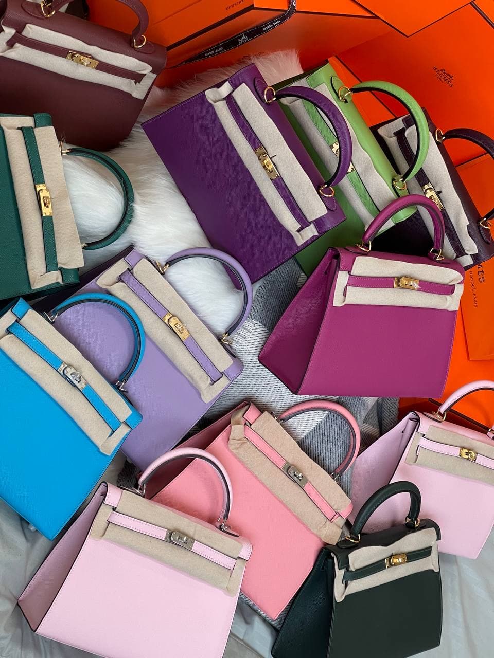 Hermès Kelly 25 Epsom Leather Bag – Full Color Collection Available in UAE & GCC