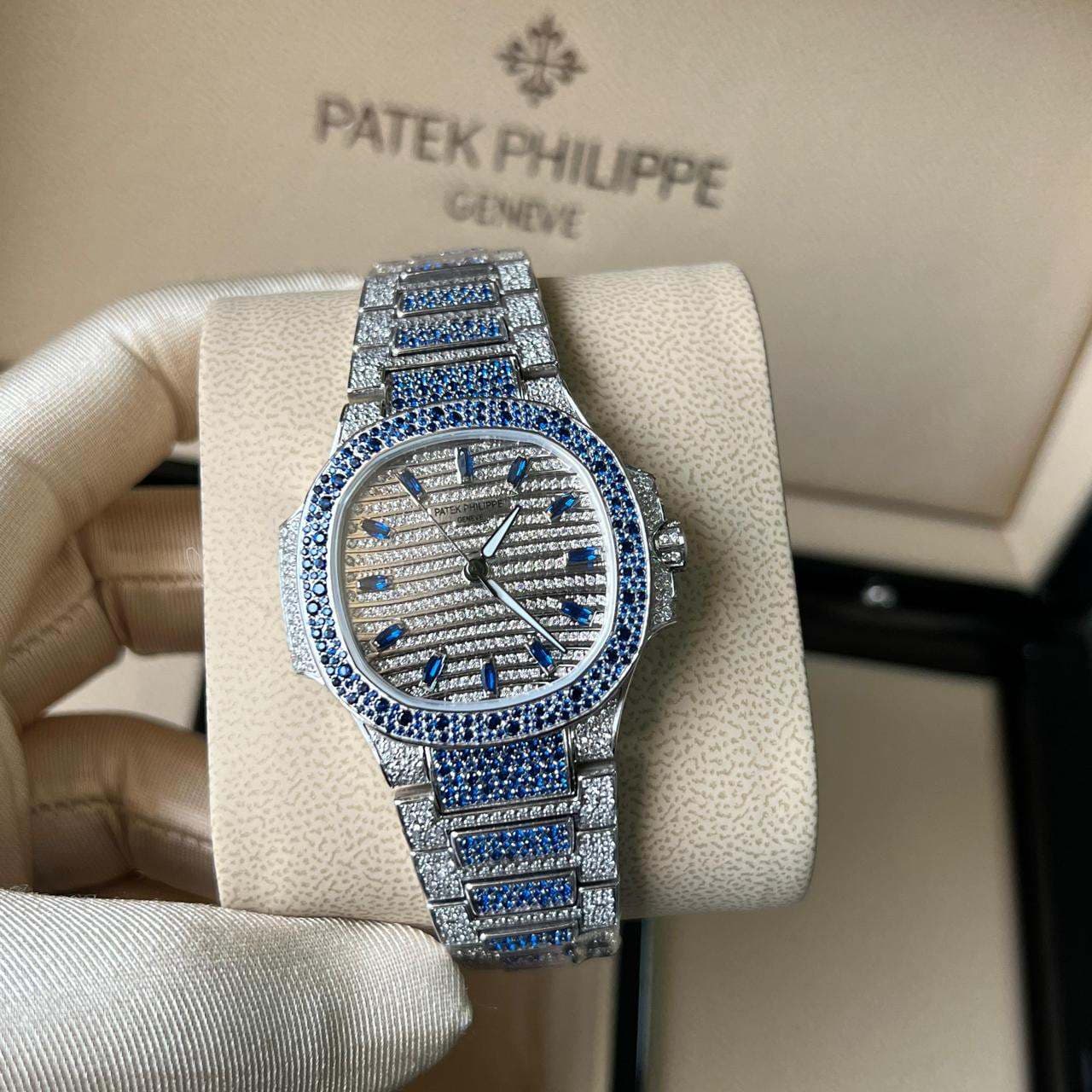 Patek Philippe Nautilus Full Diamond Collection – Emerald, Ruby, Sapphire & Silver Editions