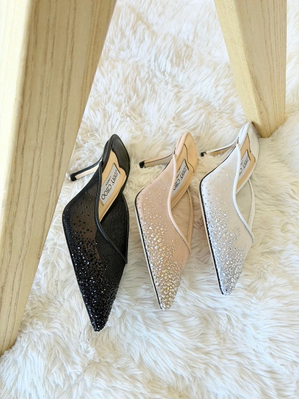 Jimmy Choo Vivi 65 Crystal Mesh Mules