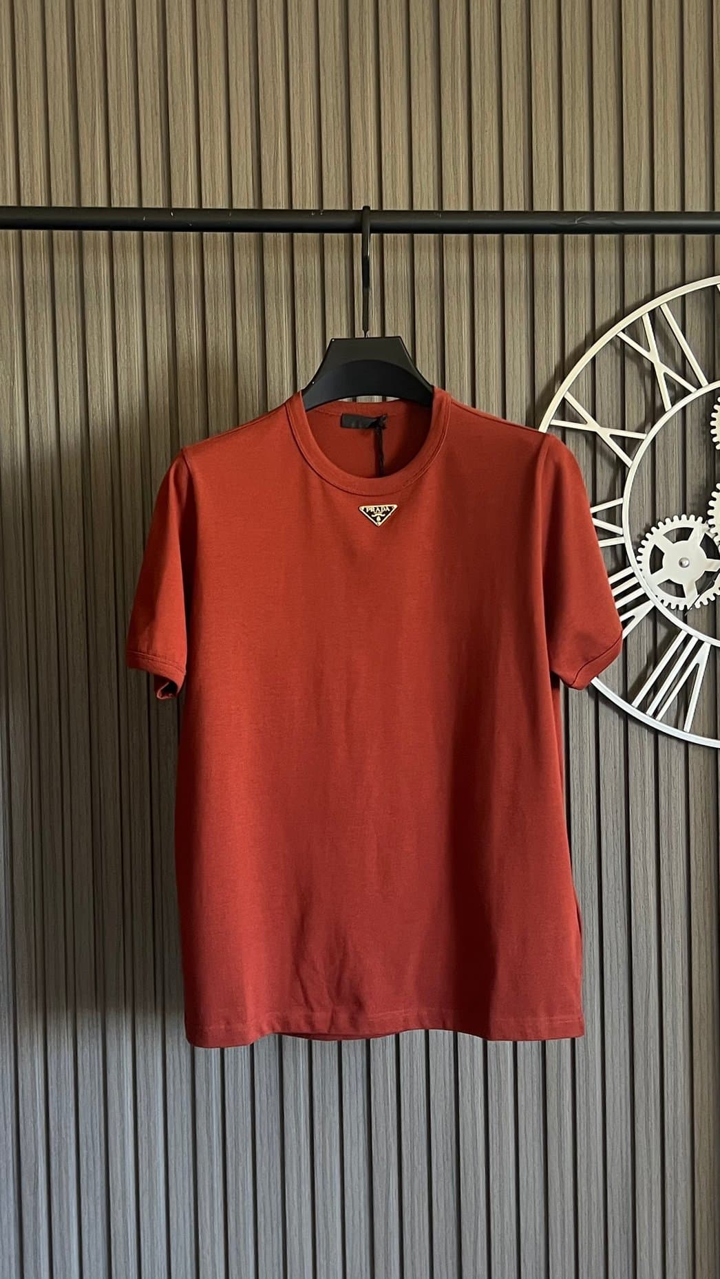 Prada Men's Center Logo T-Shirt
