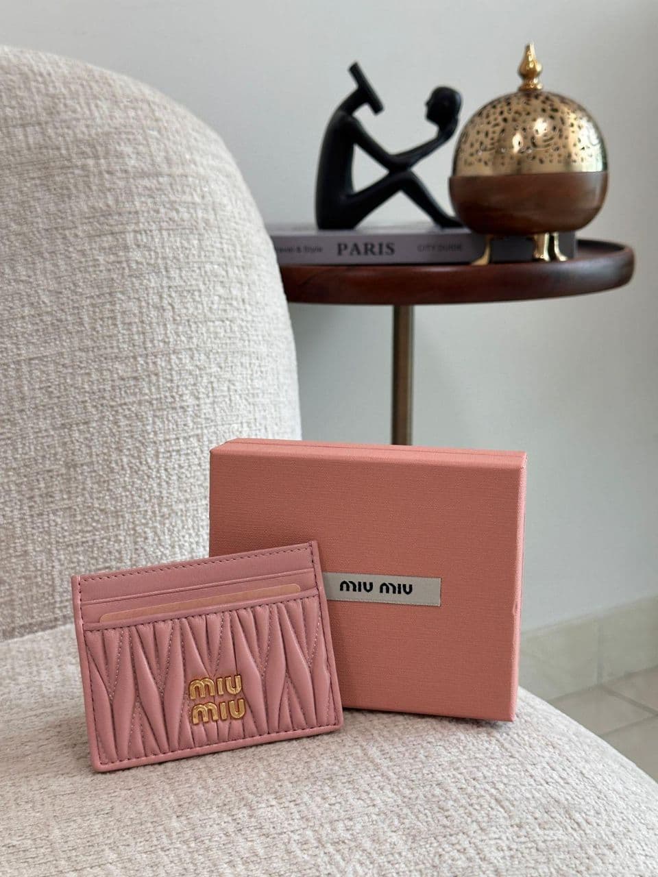 Miu Miu Matelassé Nappa Leather Card Holder