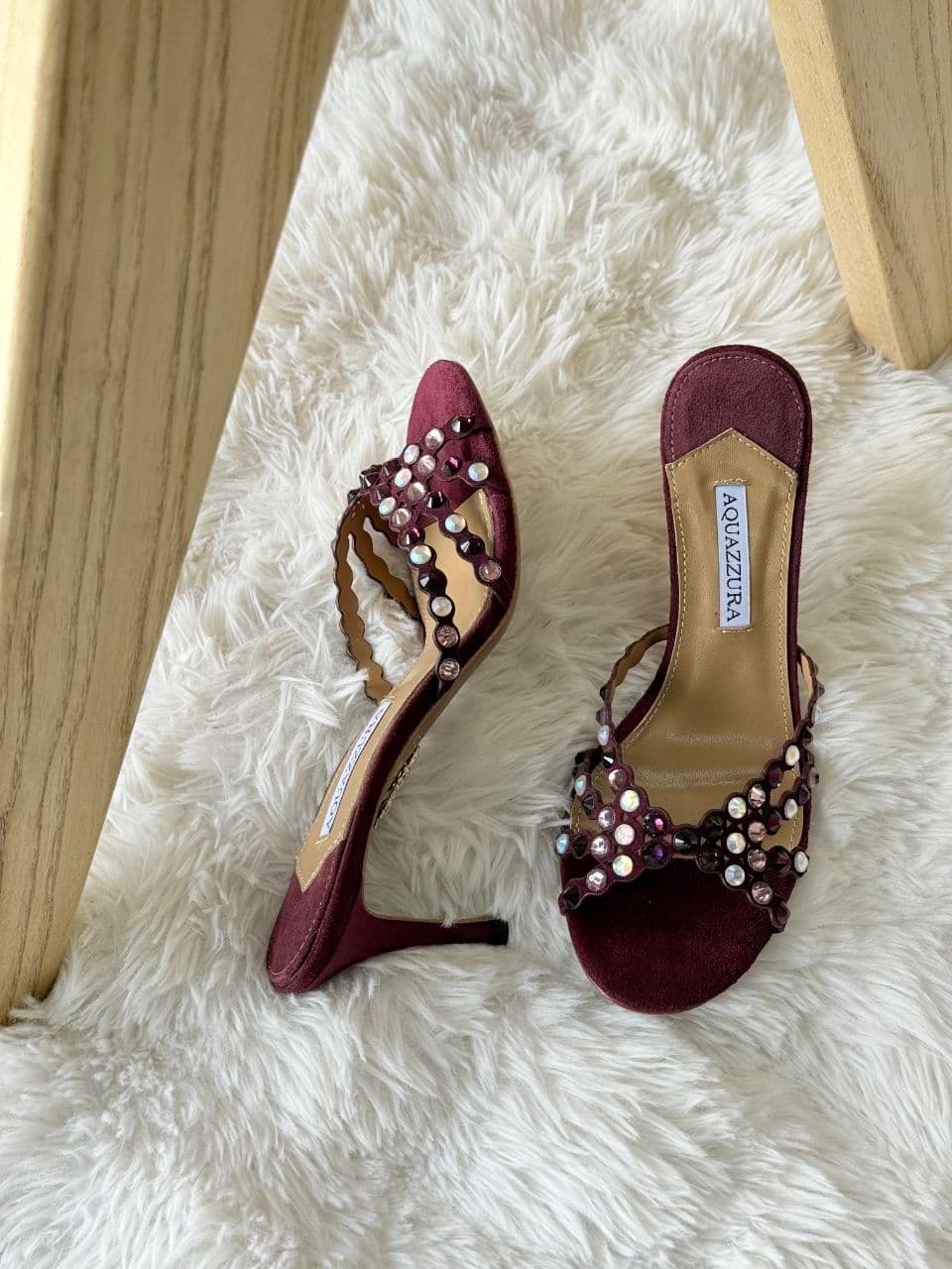 Aquazzura Crystal Embellished Mule Heels – Full Color Collection