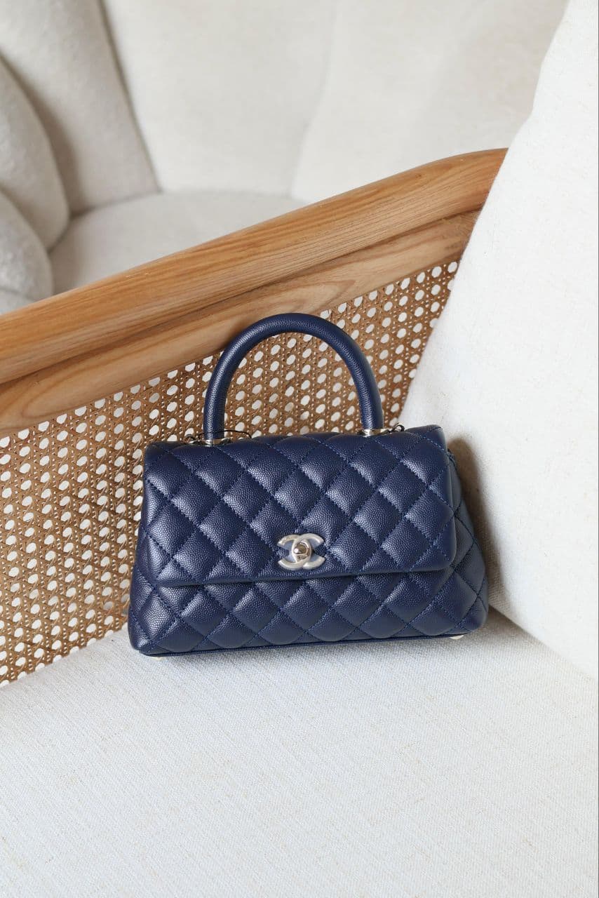 CHANEL Quilted Top Handle Bag 23cm