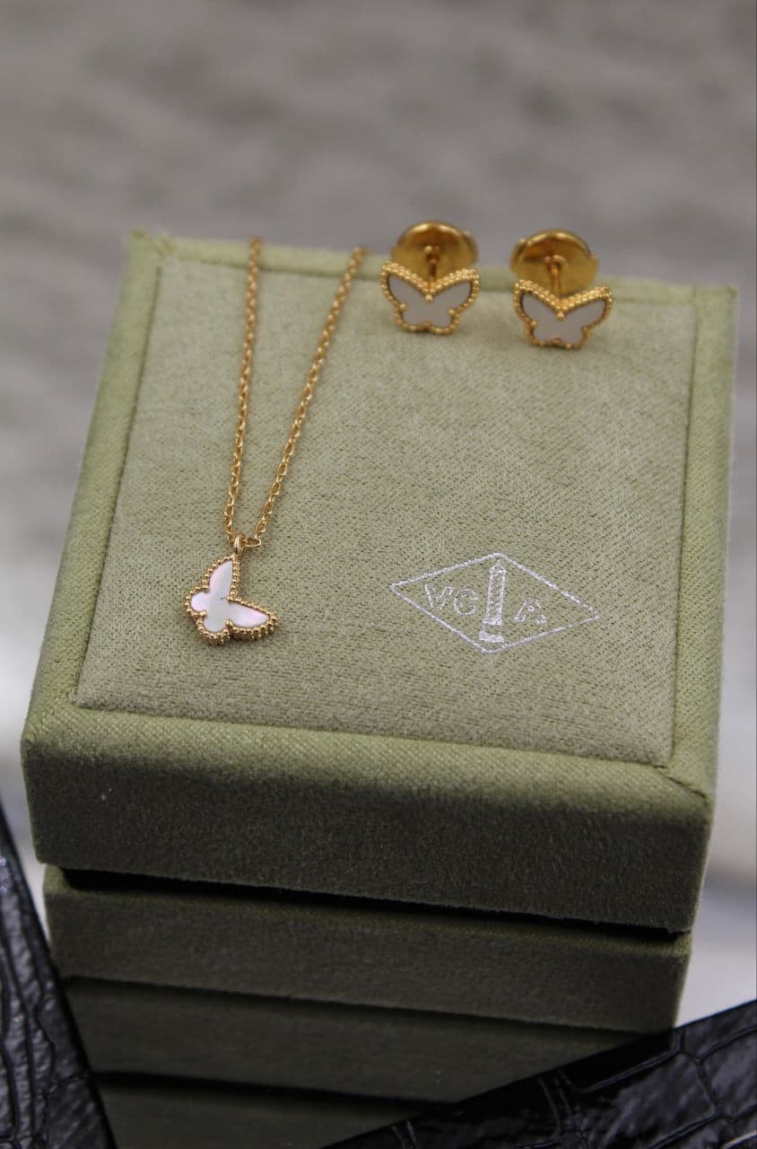 Van Cleef & Arpels Butterfly Necklace & Earrings