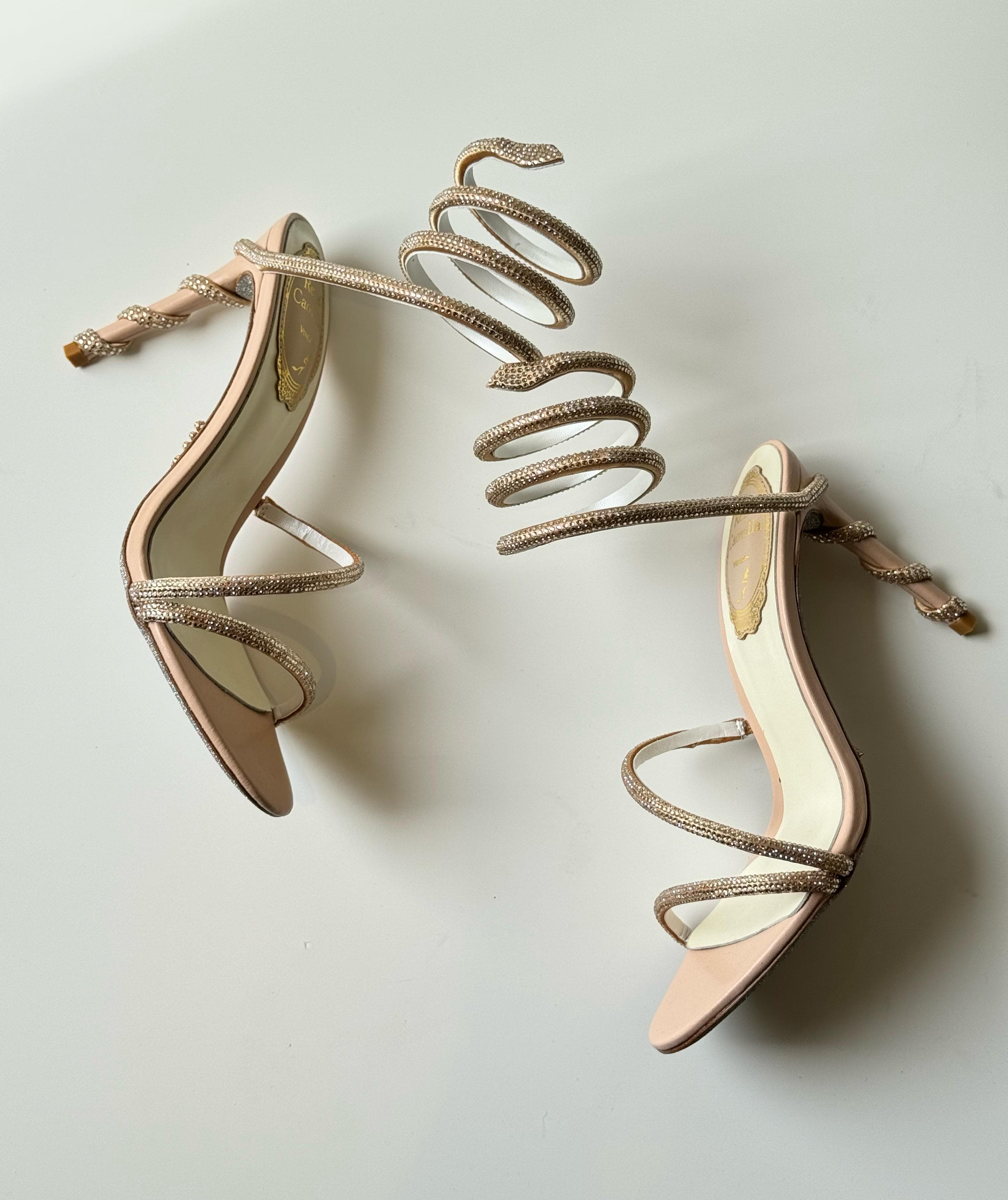 Rene Caovilla Leather Sandal – Crystal Elegance in Italian Craft