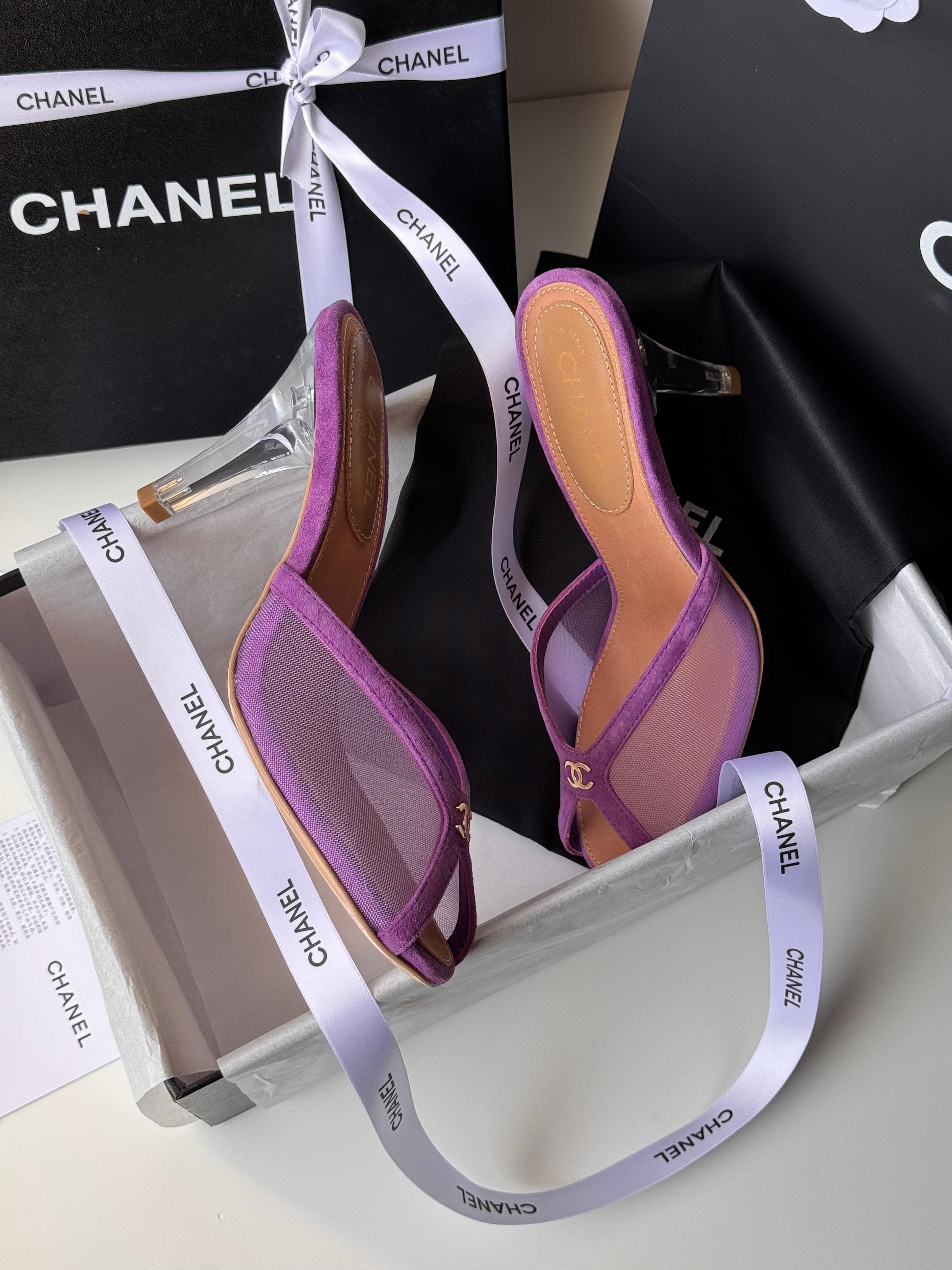 Chanel Transparent Slingback Heels