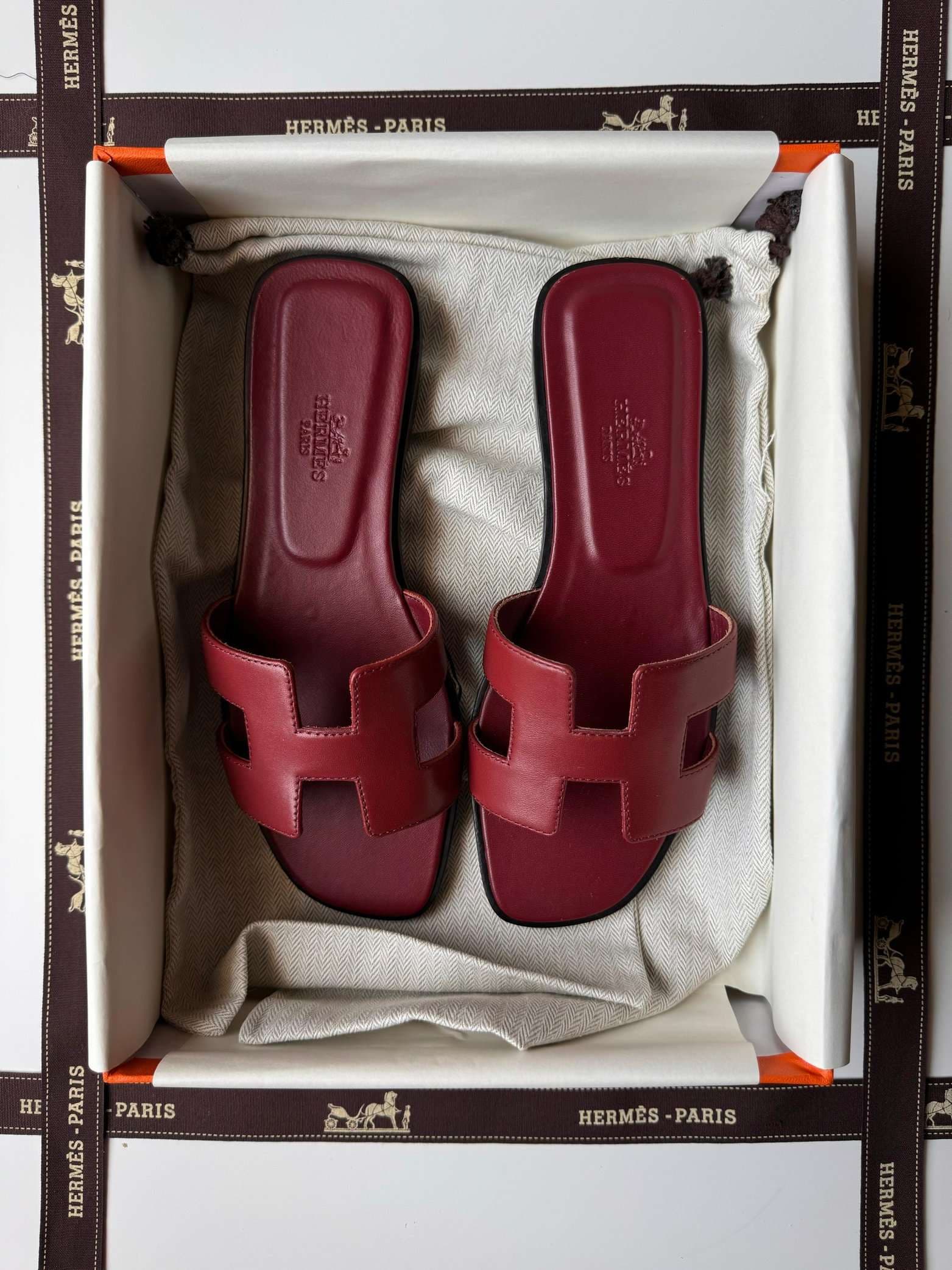 Hermes Oran Sandal Box Calfskin