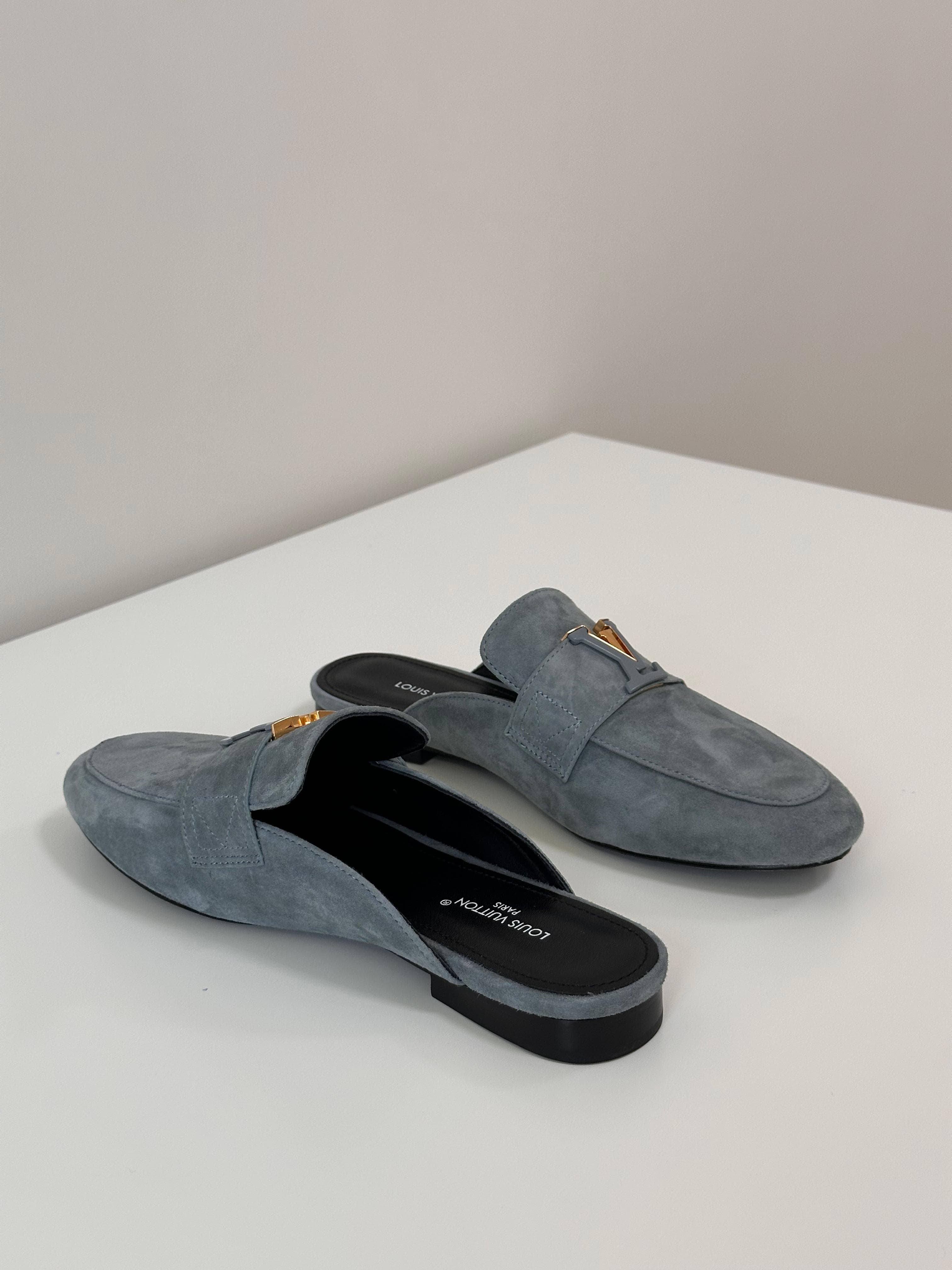 LV Mare Open Back Loafer Suede Leather