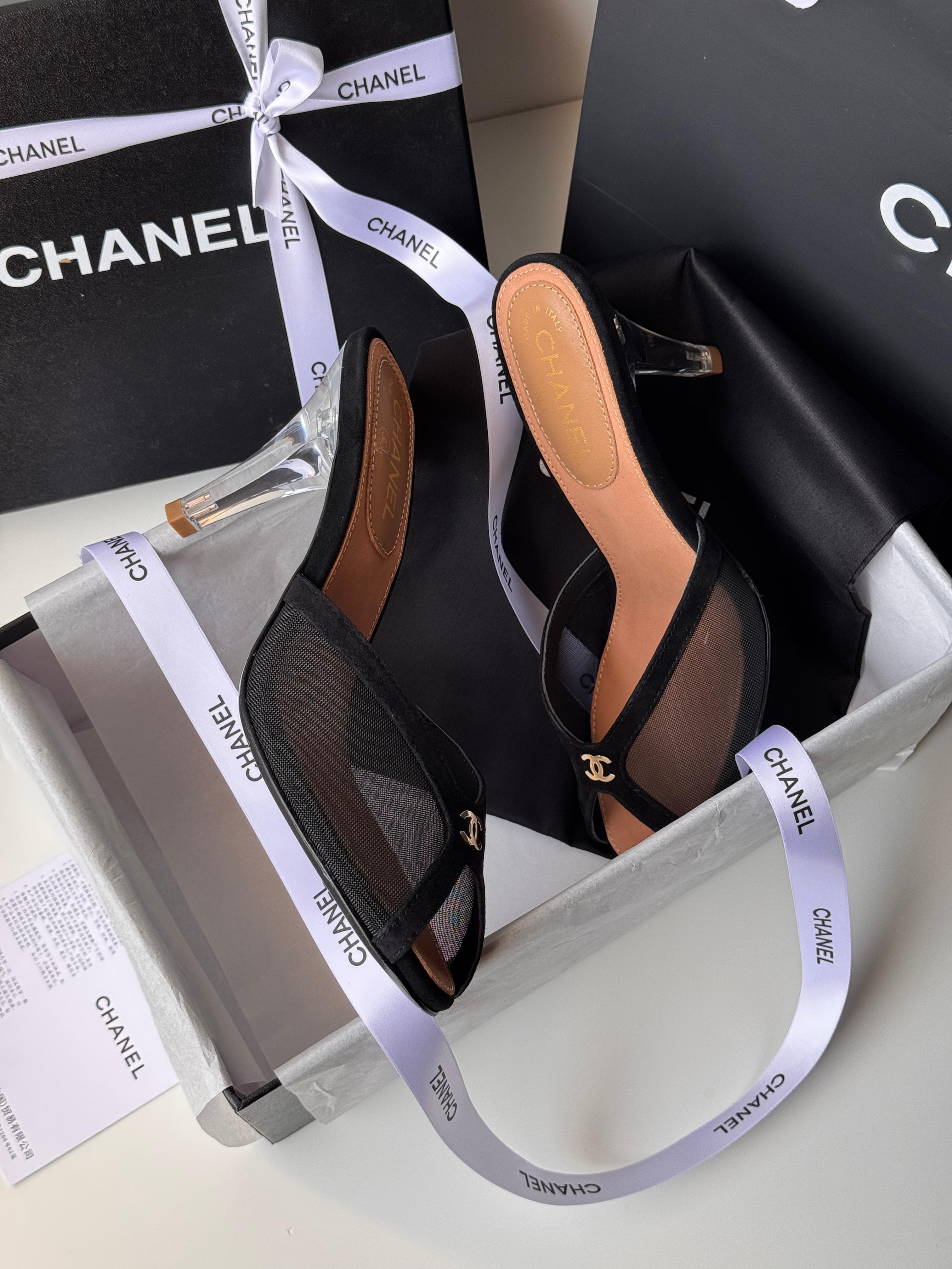 Chanel Transparent Slingback Heels